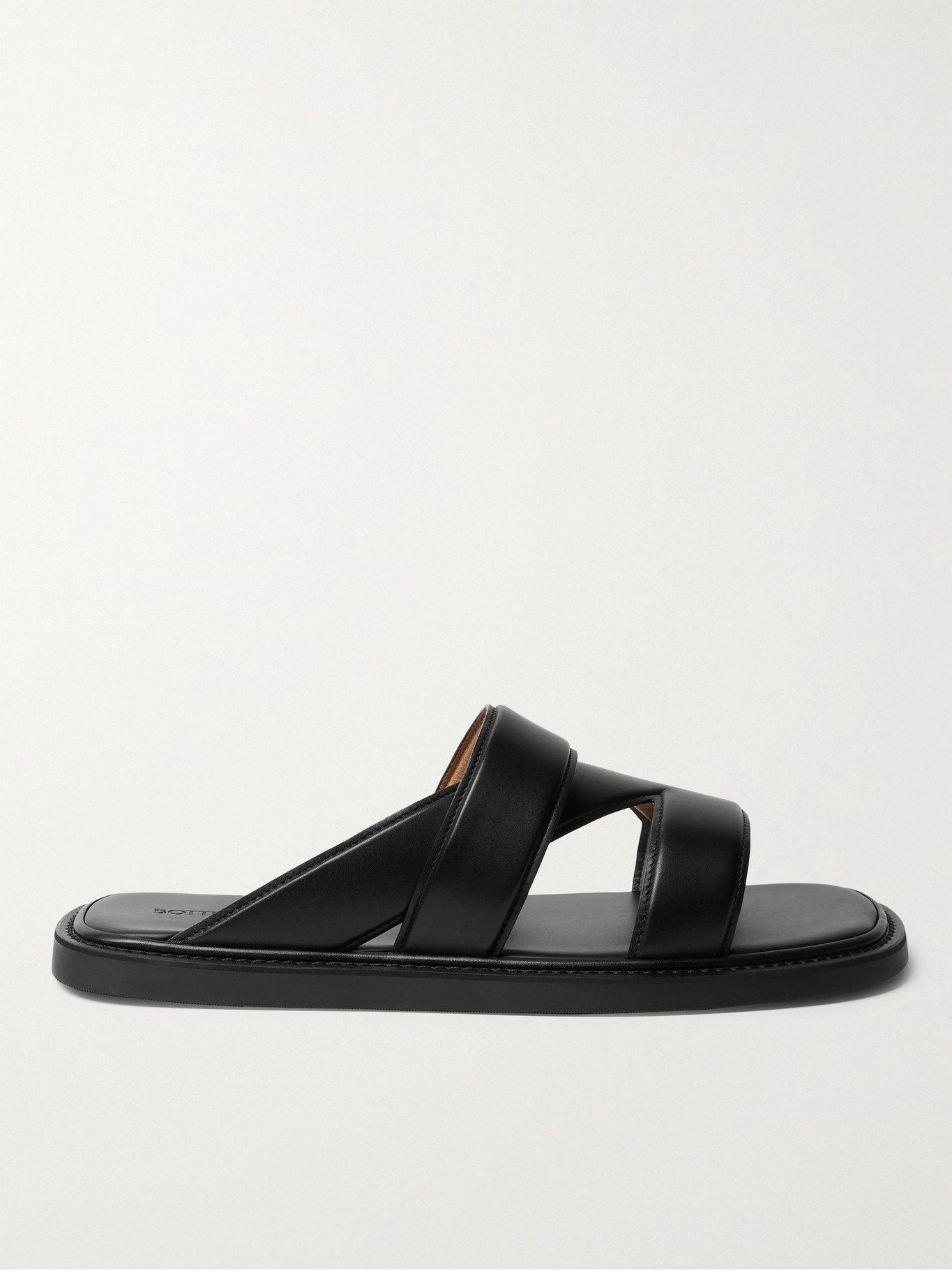 image of Bottega Veneta O1Bcso1Str0324 Leather Sandals In Inkwell, Men's (Size 9)