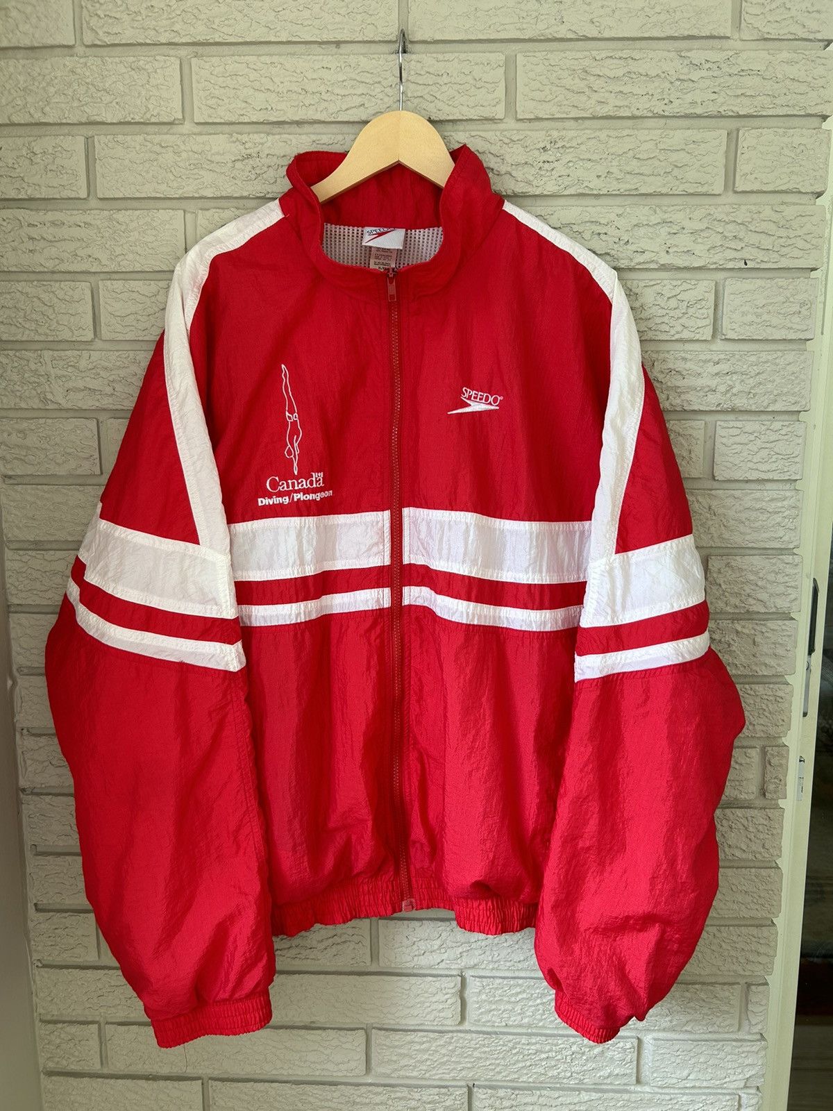 Speedo Vintage 90s Speedo Olympic Team Canada Diving Light Jacket Size US XL / EU 56 / 4 - 1 Thumbnail