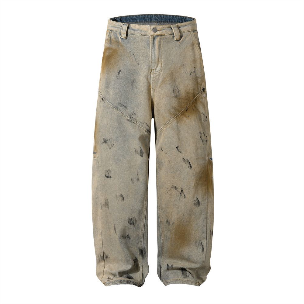 Vintage Men's loose punk ink-splashed distressed dirty machete jeans Size US 32 / EU 48 - 1 Thumbnail