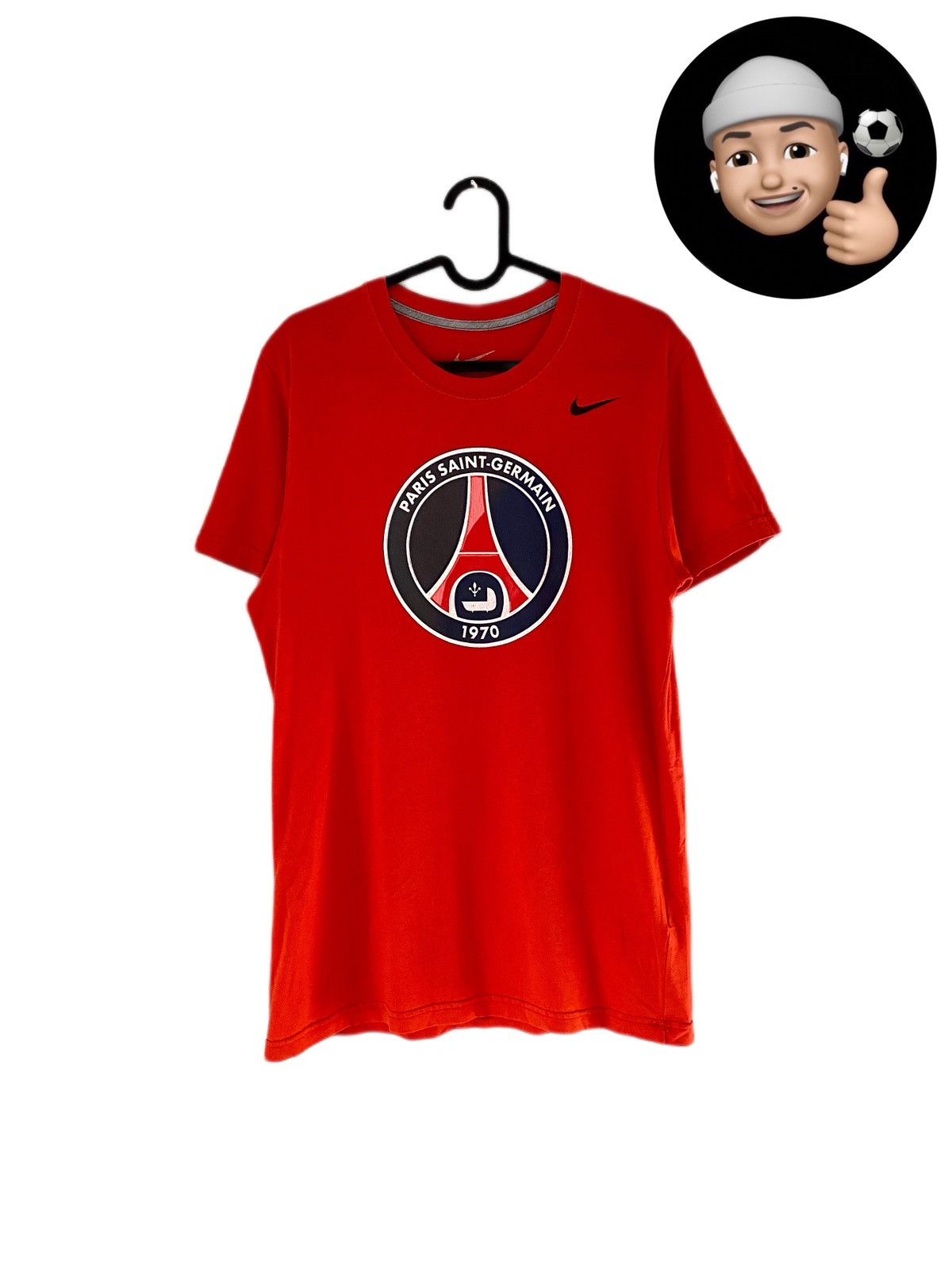 Nike PSG Paris Men Nike Big Logo Red Soccer Tee Jersey Shirt Top Size US M / EU 48-50 / 2 - 1 Thumbnail