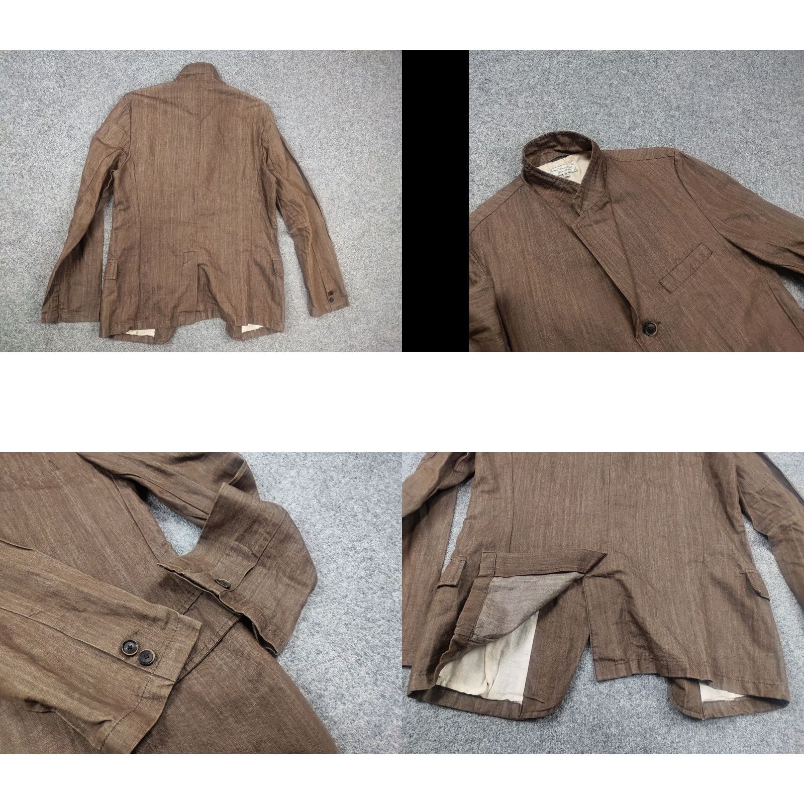 What Goes Around Comes Around What Comes Around goes around Design Casual Beige Linen Blend Pocket Sport Blazer Jacket Mens M Beige Linen Blend Blazer Size 40R - 8 Thumbnail