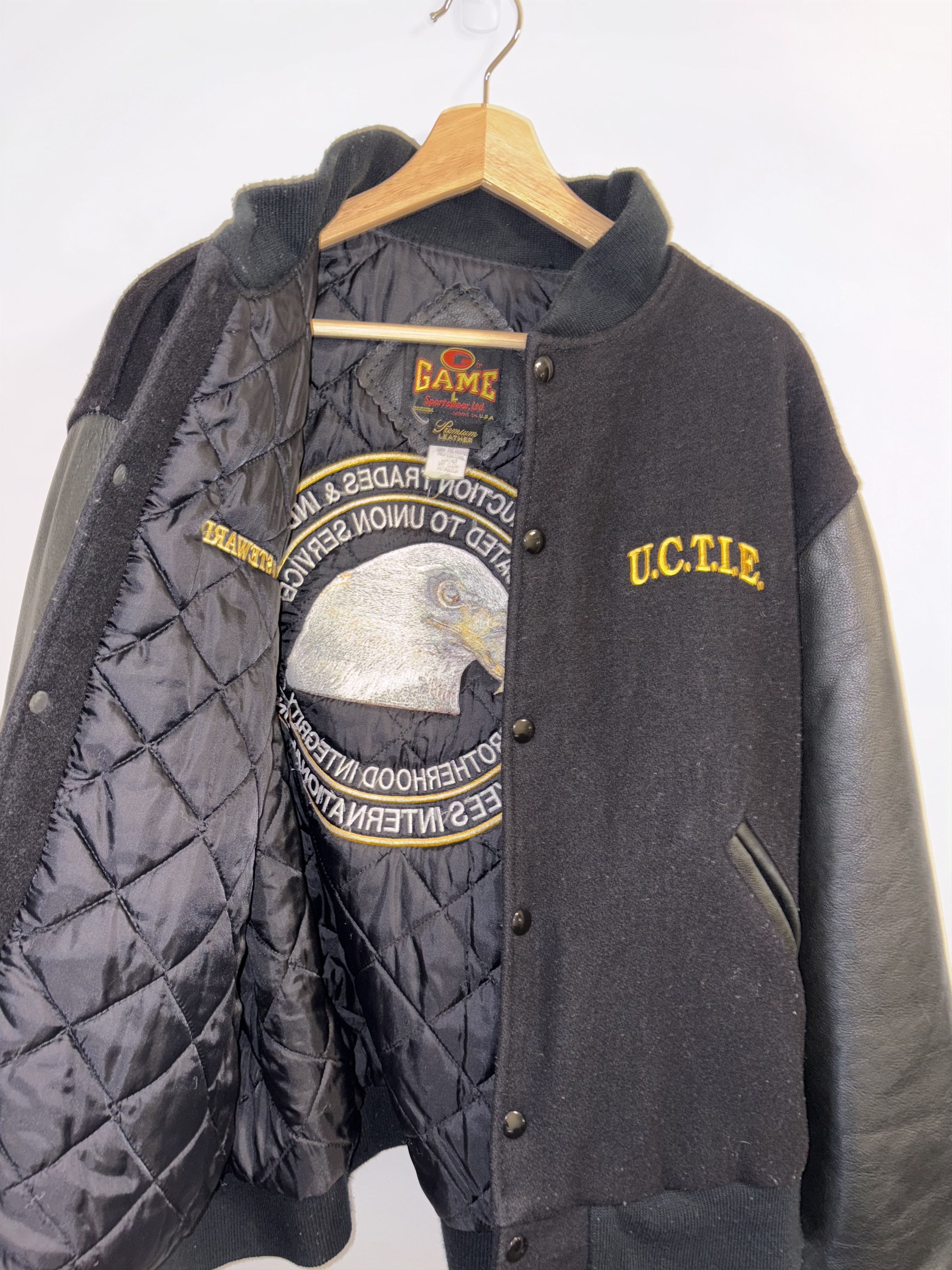 Vintage Vintage Union Black Varsity Jacket Size US L / EU 52-54 / 3 - 7 Thumbnail