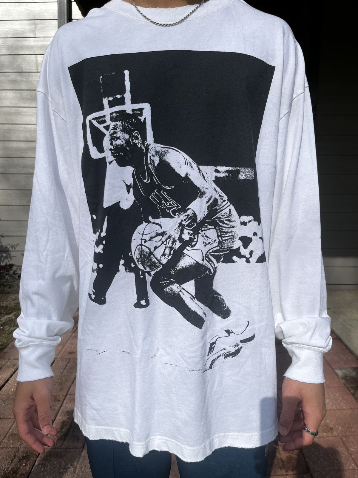 image of 3X Jordan X Union Black & White Long Sleeve Tee, Men's (Size 2XL)