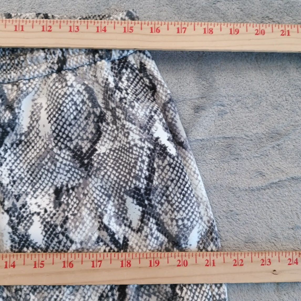 Express Express Jogger Pants Womens Medium Gray Animal Print High Rise Ankle Drawstring Tapered Pockets Jeans Style Pants Size 32" / US 10 / IT 46 - 3 Thumbnail