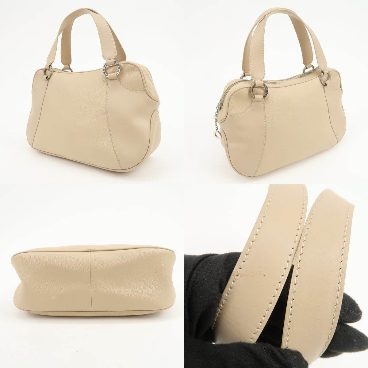 Bvlgari Bvlgari Logo Leather Shoulder Bag Beige Size ONE SIZE - 3 Thumbnail