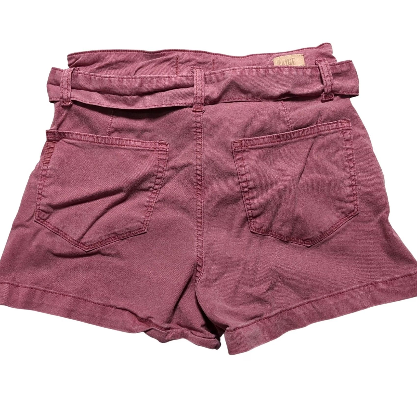 Paige Paige Pink Mauve Paperbag Waist Belted Shorts High Rise 26 Regular Womens Summer Beach Holiday Casual Travel Size 27" / US 4 / IT 40 - 6 Thumbnail
