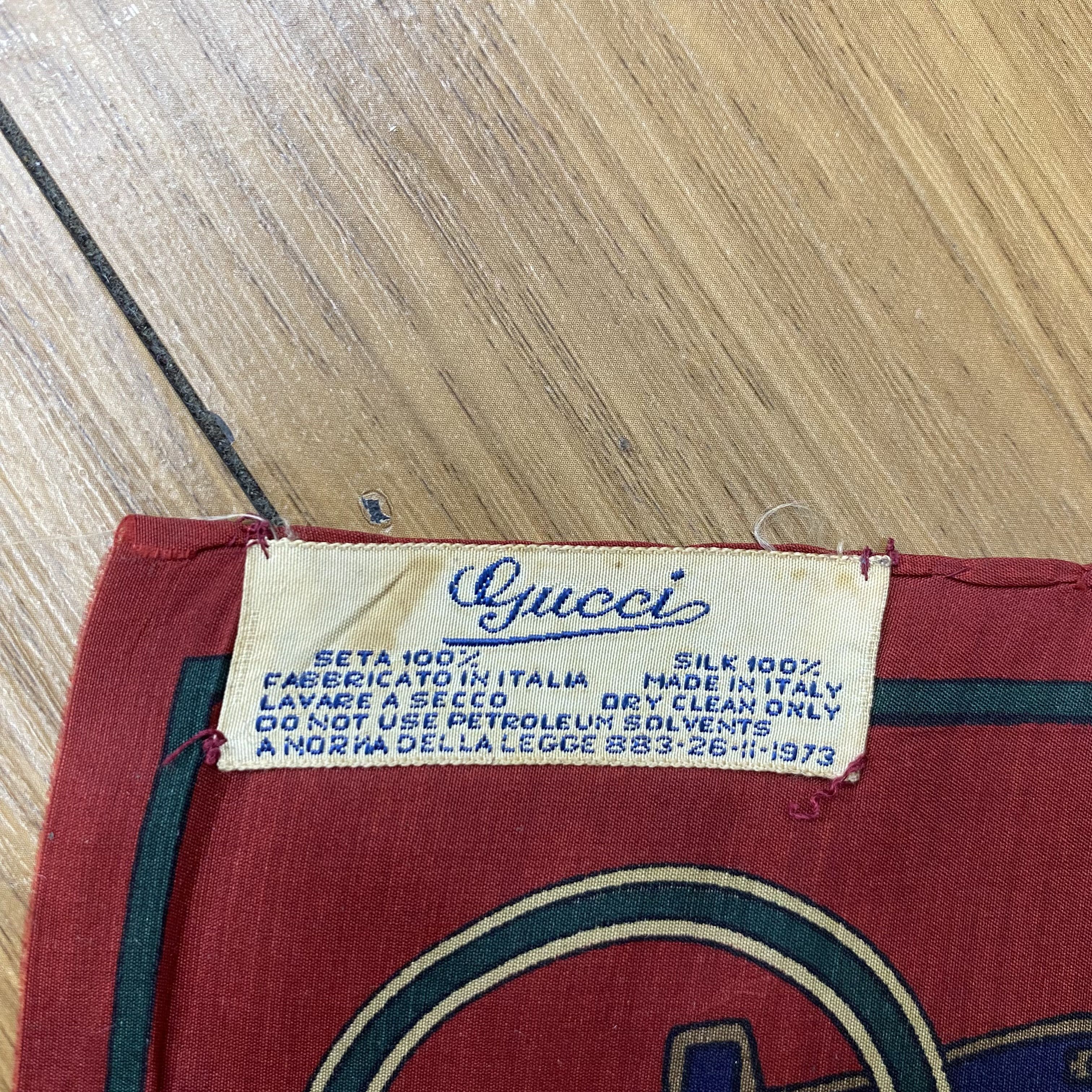Gucci × Vintage Vintage 90s Gucci Silk Scarf Muffler SSC333 Size ONE SIZE - 5 Thumbnail