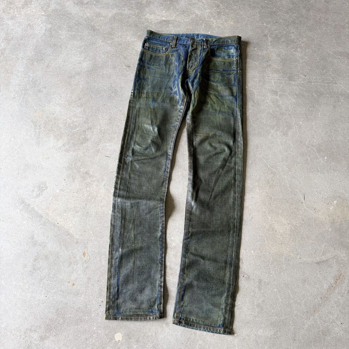 Dior Dior Homme Hedi Era AW03 “Luster” RUNWAY MIJ Green Wax Denim Size US 33 - 1 Thumbnail
