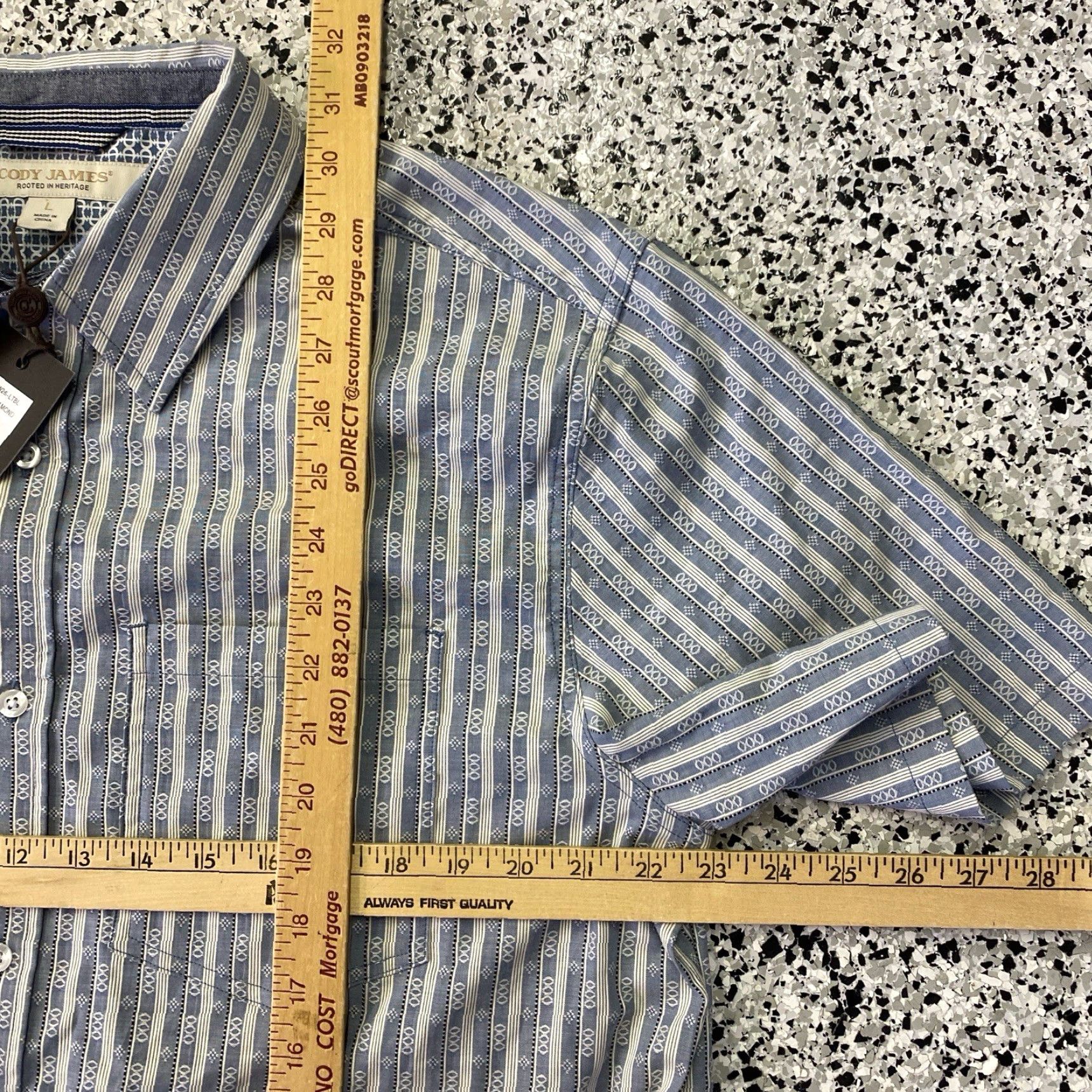 Cody James NWT Cody James Button-Down Shirt Mens Large Western Blue White Stripe Short Sleeve NAVAJO Pockets Cotton Casual Travel Size US L / EU 52-54 / 3 - 3 Thumbnail