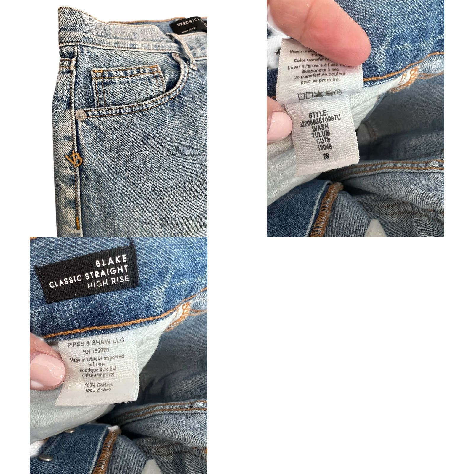 Veronica Beard VERONICA BEARD Blake Straight Leg Jeans Size 29 High Rise Blue Denim Mom Jeans Womens Jeans Blue High Rise 29 Straight Leg Veron Size 29" - 8 Thumbnail