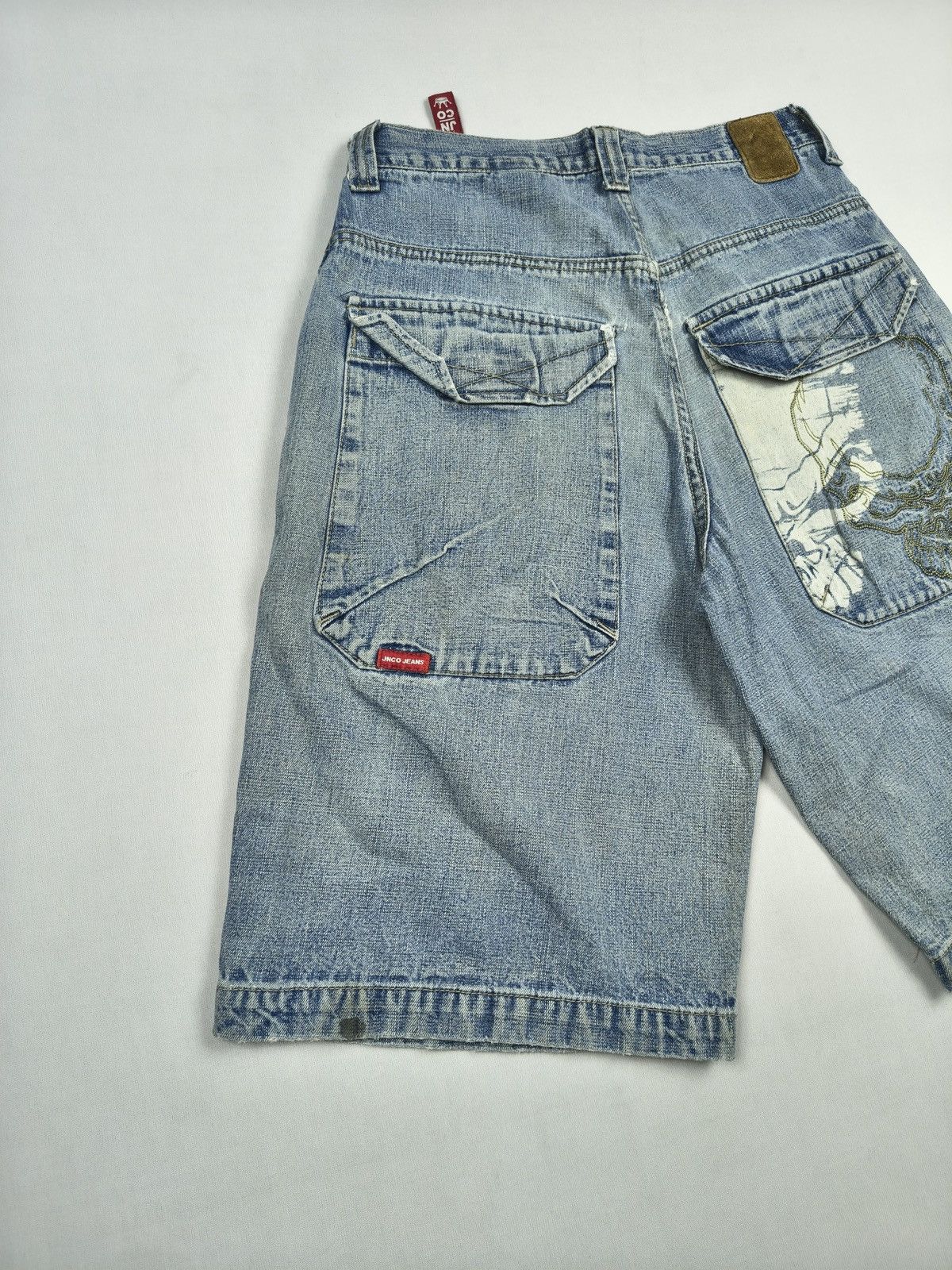 JNCO JNCO Skull print + Embroidered Baggy Jorts 💀 (070) Size US 28 / EU 44 - 5 Thumbnail