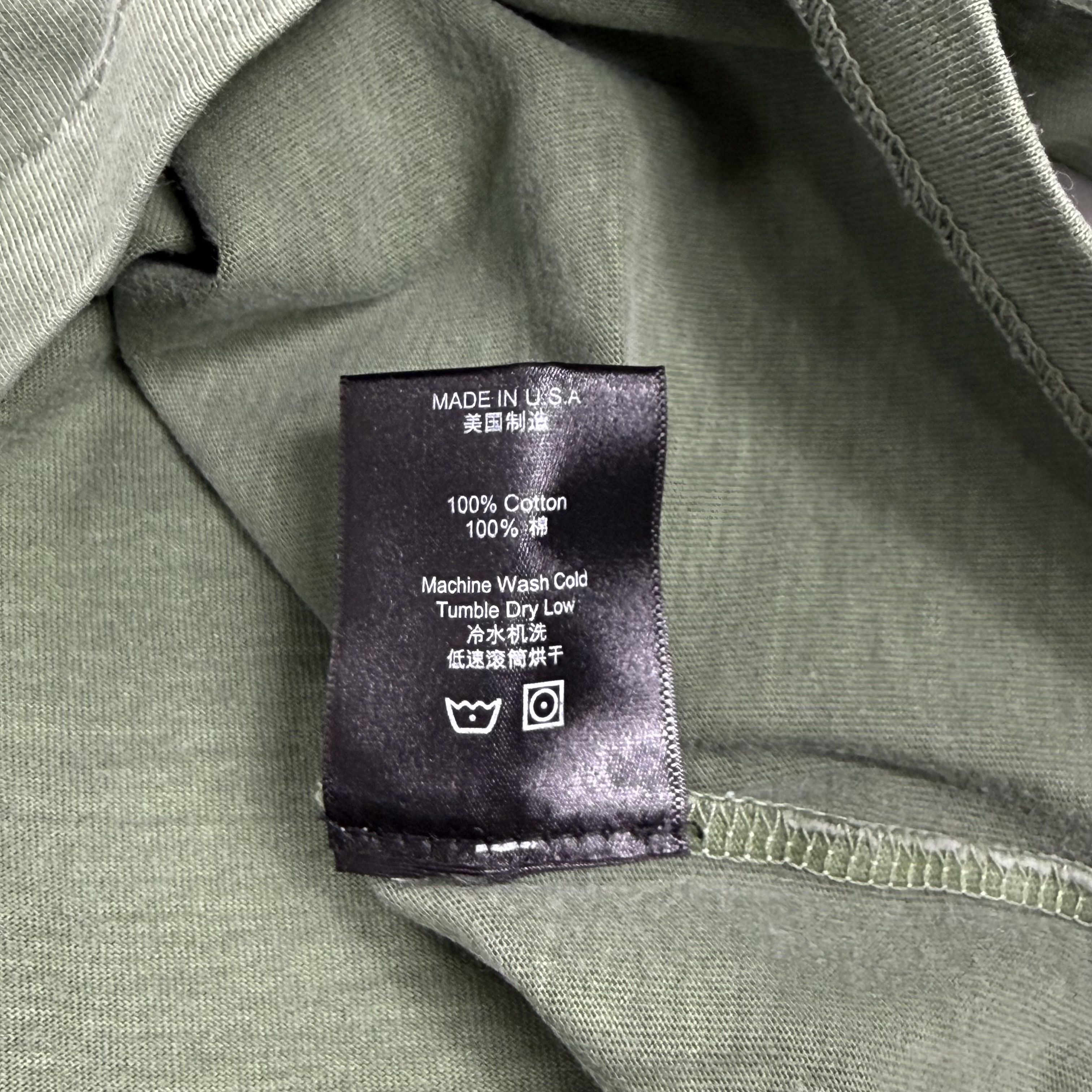 Rhude Rhude Raglan Logo Tee Olive Green Mens XS Script Logo Size US XS / EU 42 / 0 - 7 Thumbnail