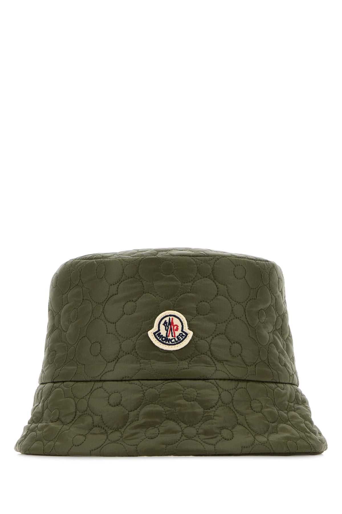 Moncler Olive Green Nylon Reversible Bucket Hat Size ONE SIZE - 1 Thumbnail