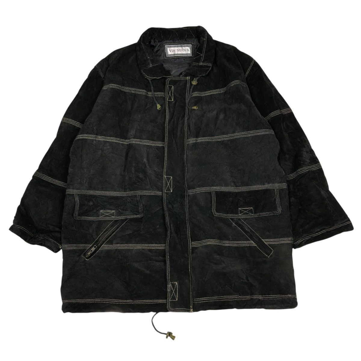 Japanese Brand 🔥VINTAGE LEATHER JACKET BIKER VIA NUOVA ISSEY MIYAKE Size US M / EU 48-50 / 2 - 1 Thumbnail