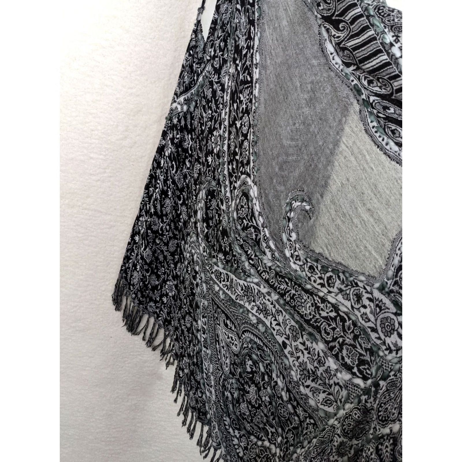 Soft Surroundings Soft Surroundings Women's Top Blouse Tunic V-Neck Sleeveless One Size Black Floral Short Sleeve Regular Size ONE SIZE - 5 Thumbnail