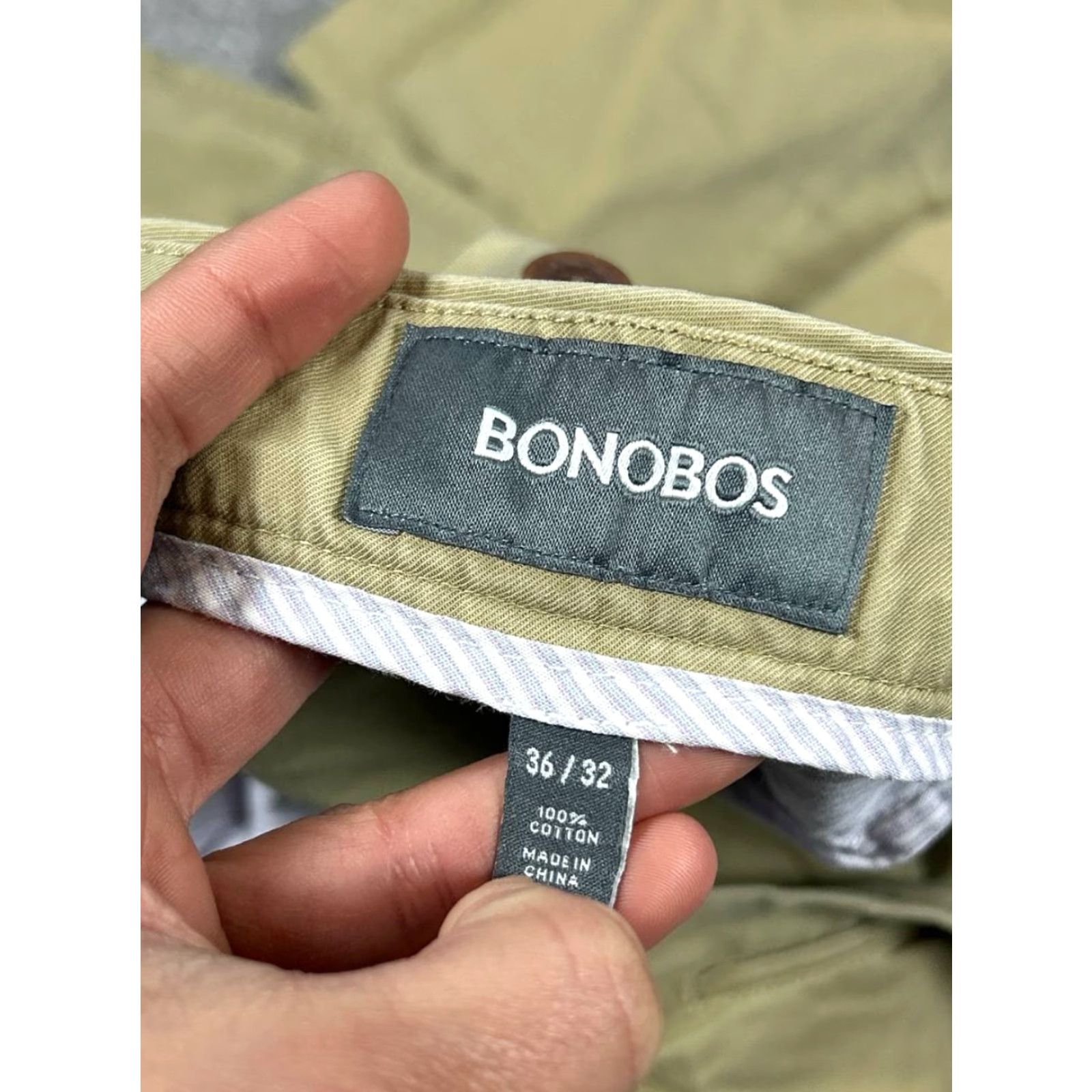 Bonobos Bonobos Slim Tailored Pants Mens 36 Beige Cotton Mid Rise Straight Leg Casual Pants Size US 36 / EU 52 - 7 Thumbnail