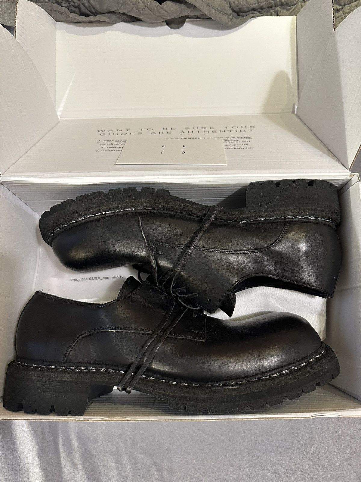 image of Guidi Gro2V Derby Shoes in Black, Men's (Size 11)