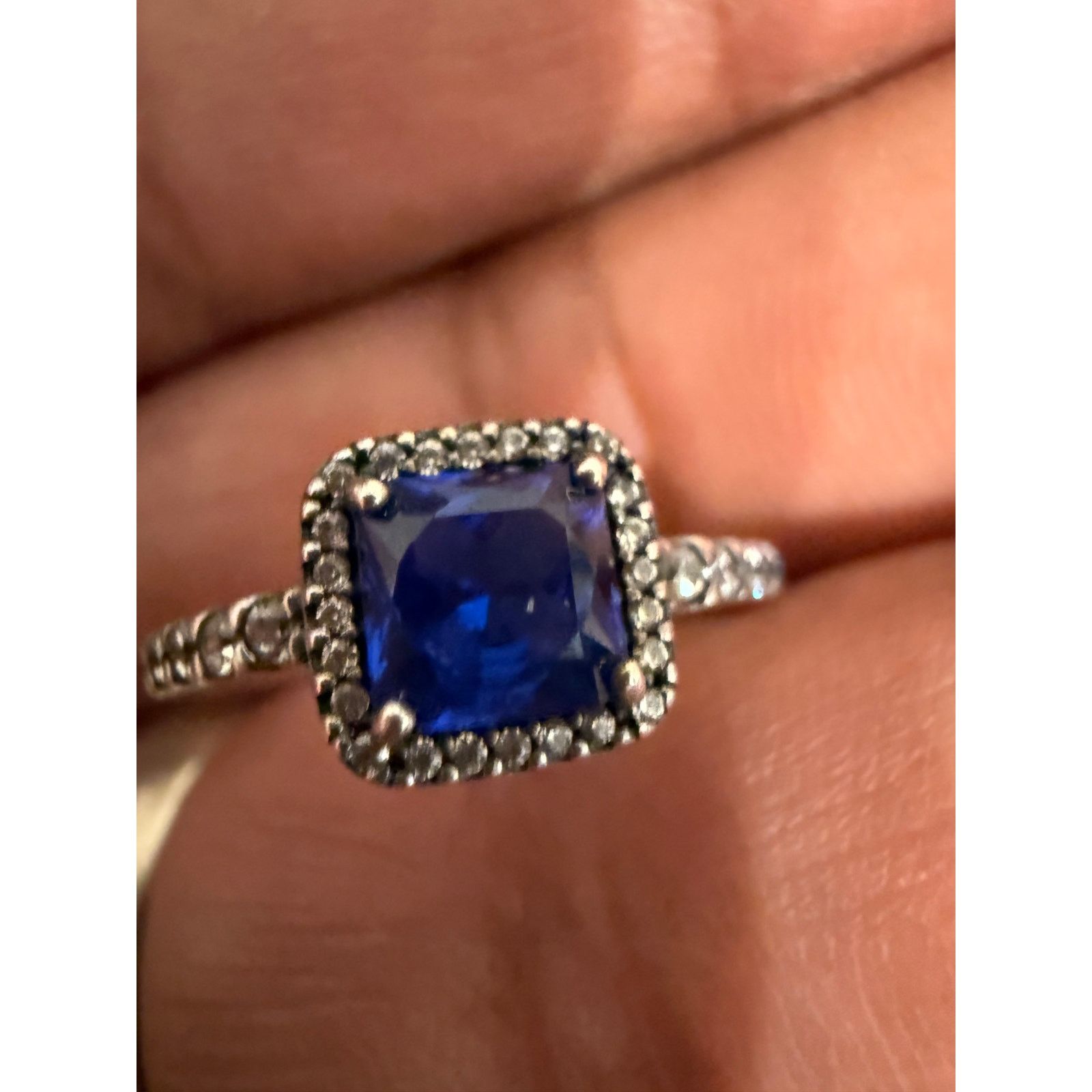pandora Pandora ALE 925 Blue Halo Ring Sterling Silver Size 6 Size ONE SIZE - 1 Thumbnail