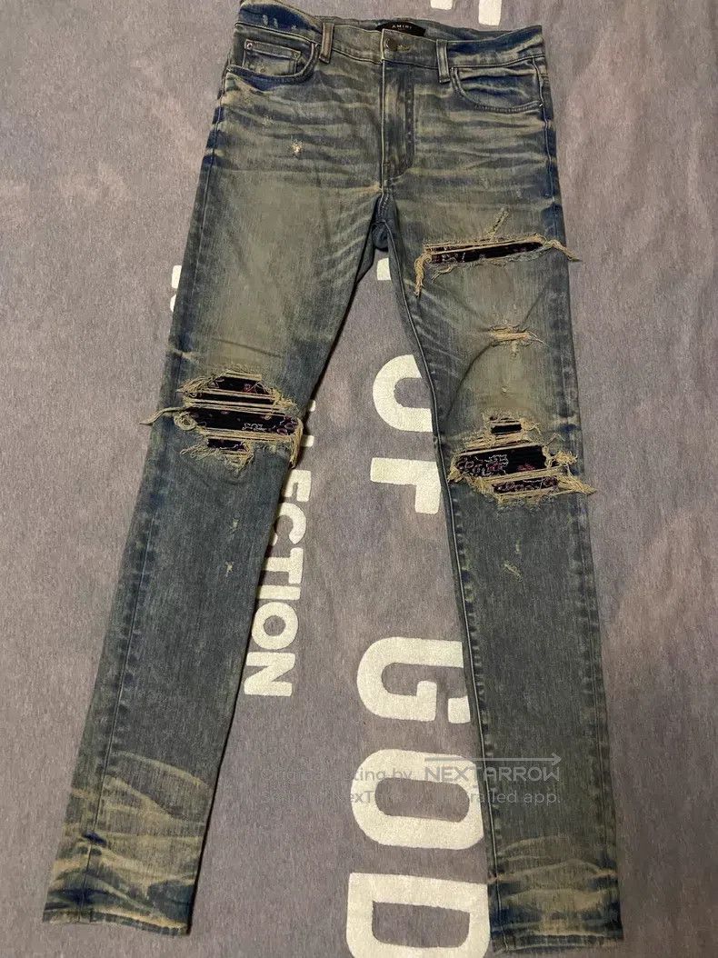 Amiri Amiri Cashew Flower Denim Pants, Size 32 Size US 32 / EU 48 - 1 Thumbnail