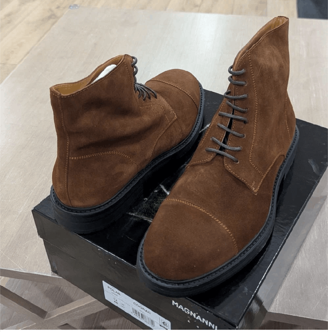 Magnanni Magnanni "Polar" Lace Up Suede Boots Cognac US 12 Size US 12 / EU 45 - 1 Thumbnail