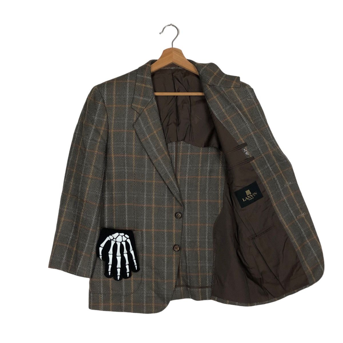 Japanese Brand VINTAGE DOUBLE BREAST COAT JACKET TARTAN DESIGN LANVIN PARIS Size US M / EU 48-50 / 2 - 8 Thumbnail