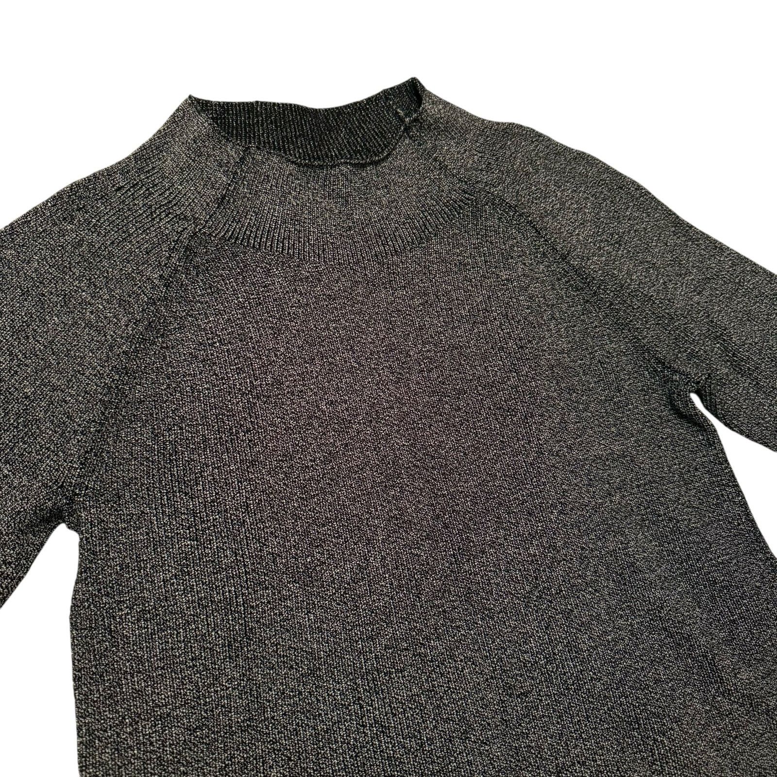 Eileen Fisher The Fisher Project Mock Neck Crop Sweater Gray Black Medium Size M / US 6-8 / IT 42-44 - 1 Thumbnail