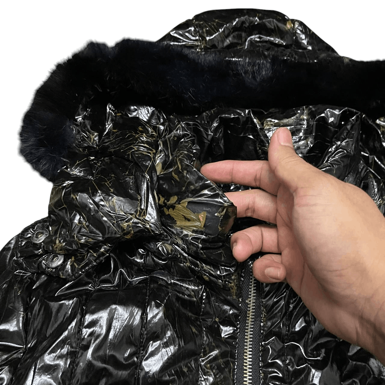 Other Bossini Rabbit Fur Hooded Puffer Jacket Size US S / EU 44-46 / 1 - 5 Thumbnail
