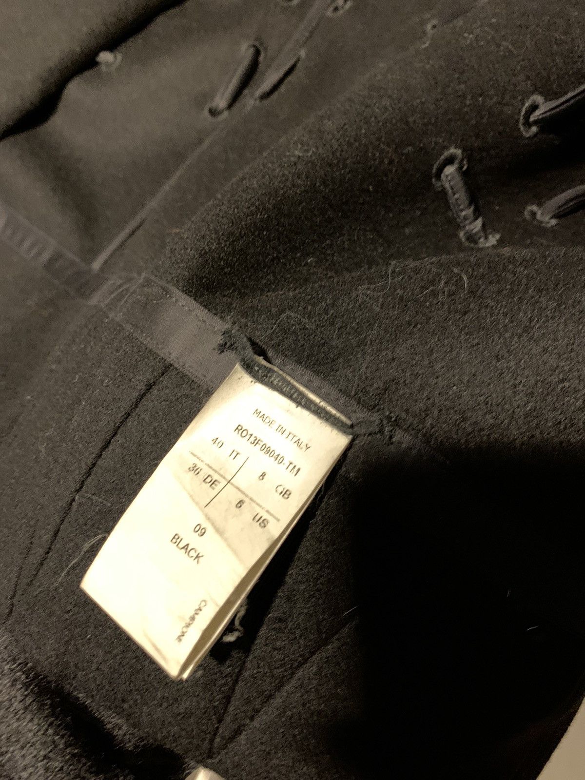 Rick Owens Rick Owens PLINTH FW13 Black Wool Coat Size S / US 4 / IT 40 - 8 Thumbnail