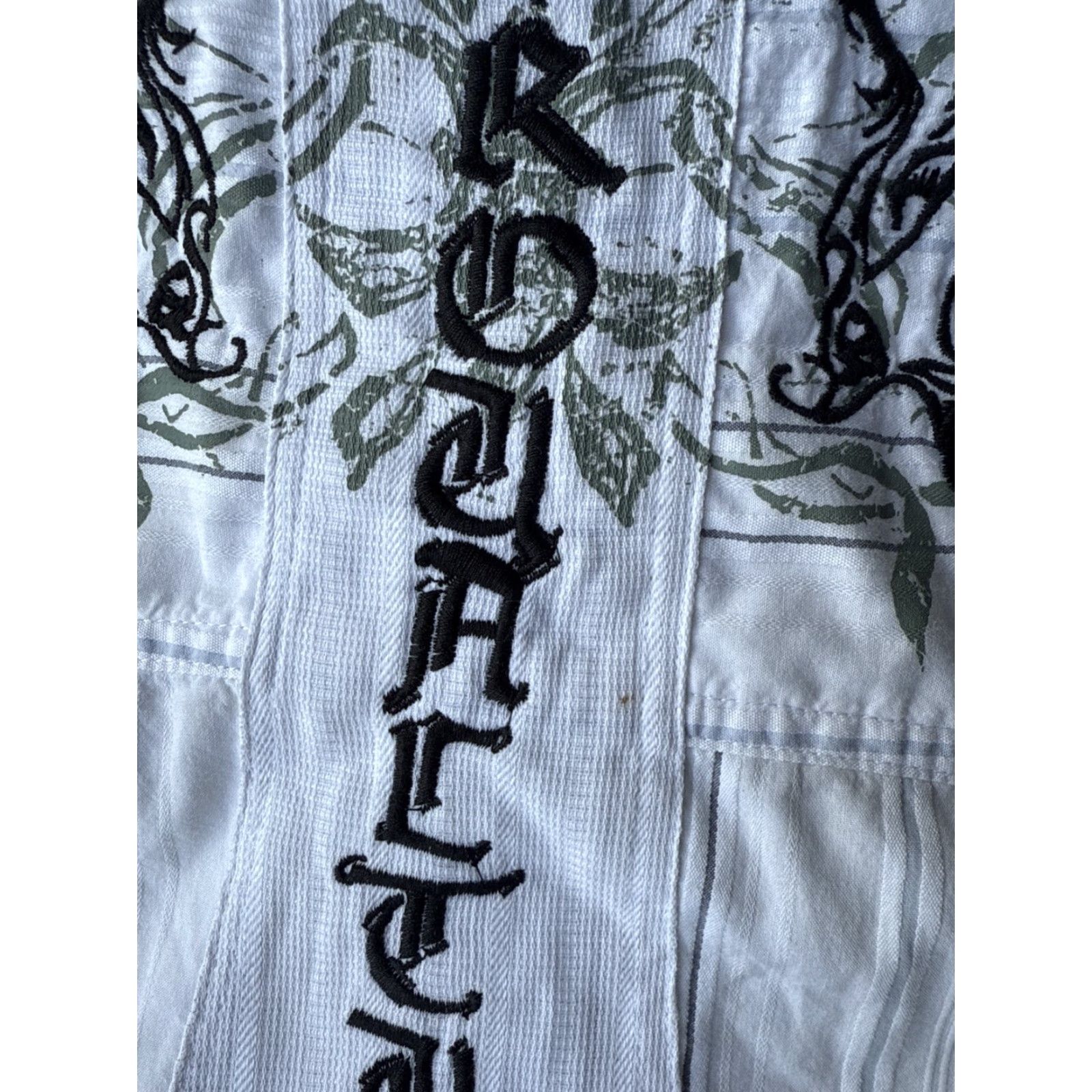 Roar VINTAGE Roar Embroidered Button Up Long Sleeve Shirt XL White Grunge Theme 80s 90s Mens Size US XL / EU 56 / 4 - 4 Thumbnail