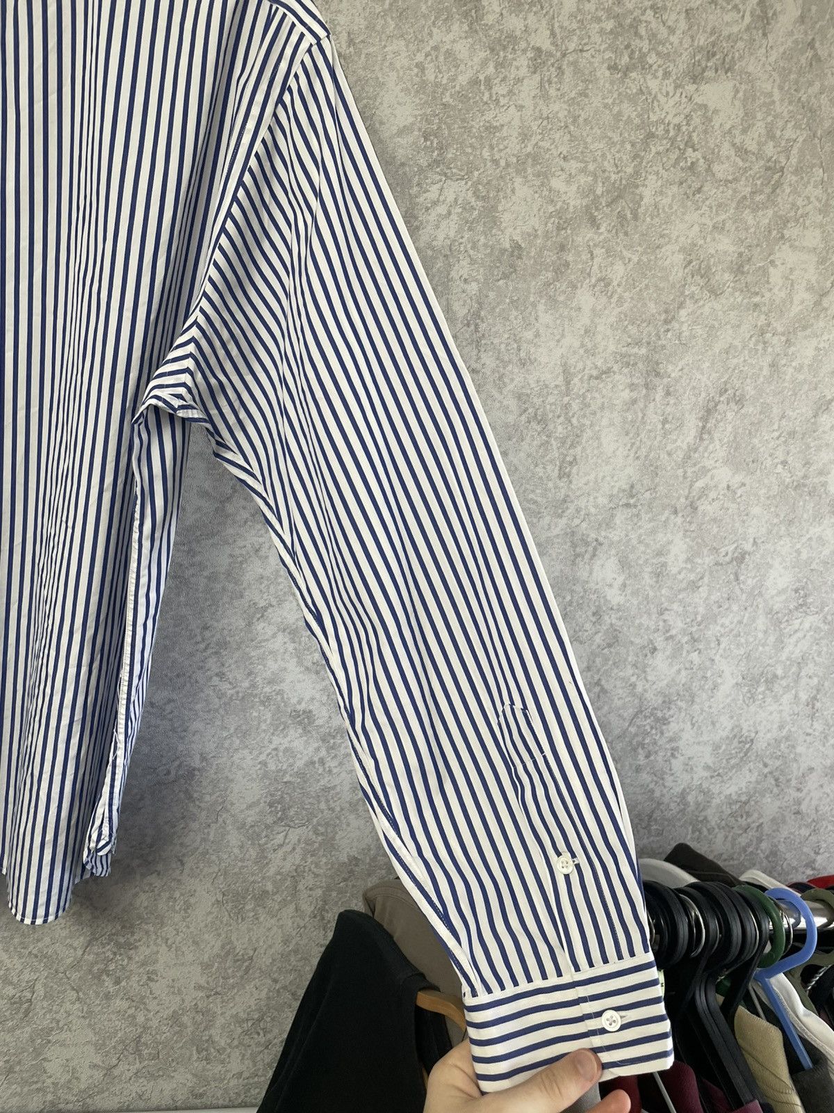 Polo Ralph Lauren Polo Ralph Lauren Striped White/Blue Basic Long Sleeve Shirt Size US XL / EU 56 / 4 - 19 Thumbnail