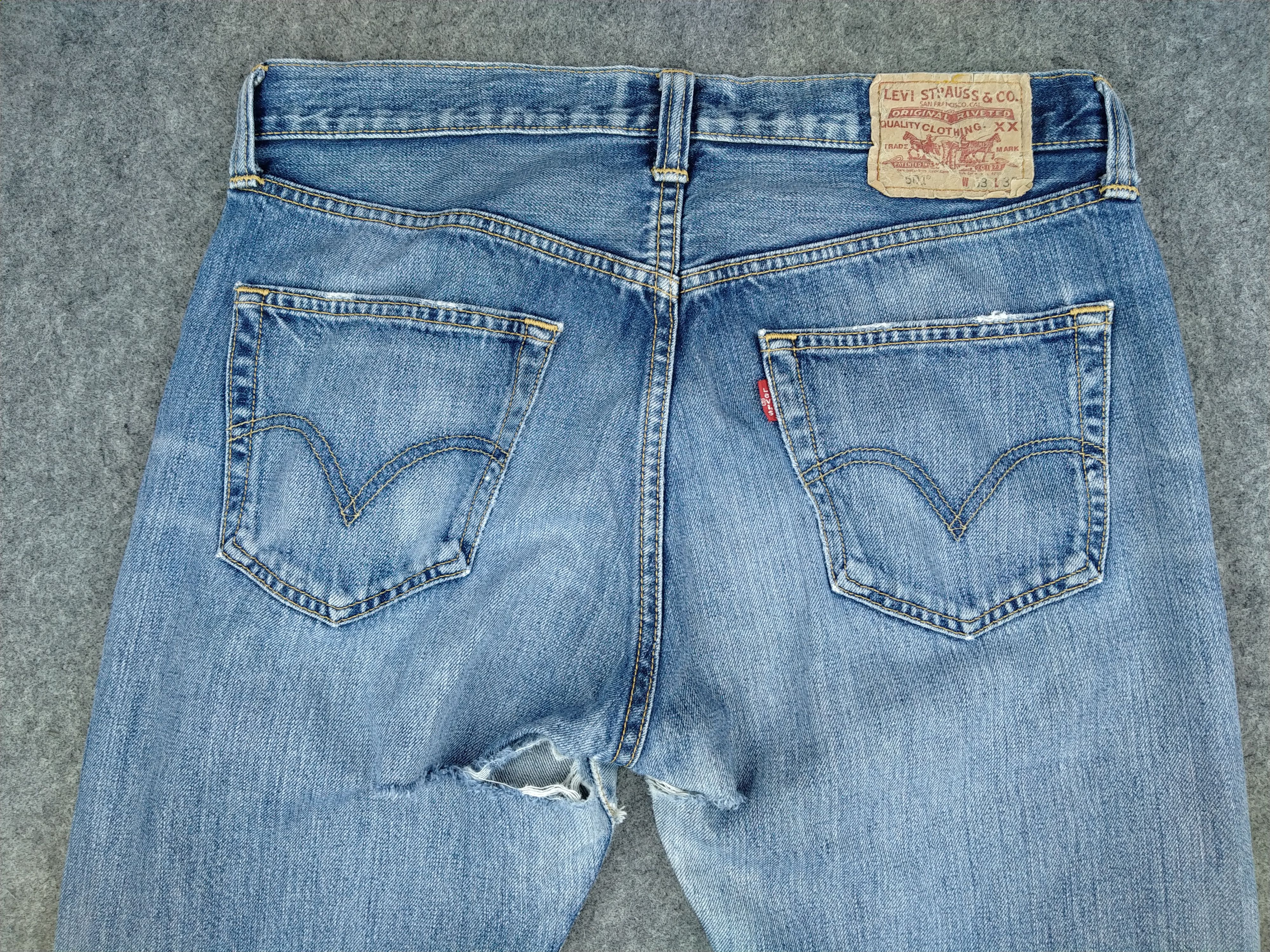 Japanese Brand Vintage Levi's 501 Distressed Denim 33x31.5 -JN135 Size US 33 - 4 Thumbnail