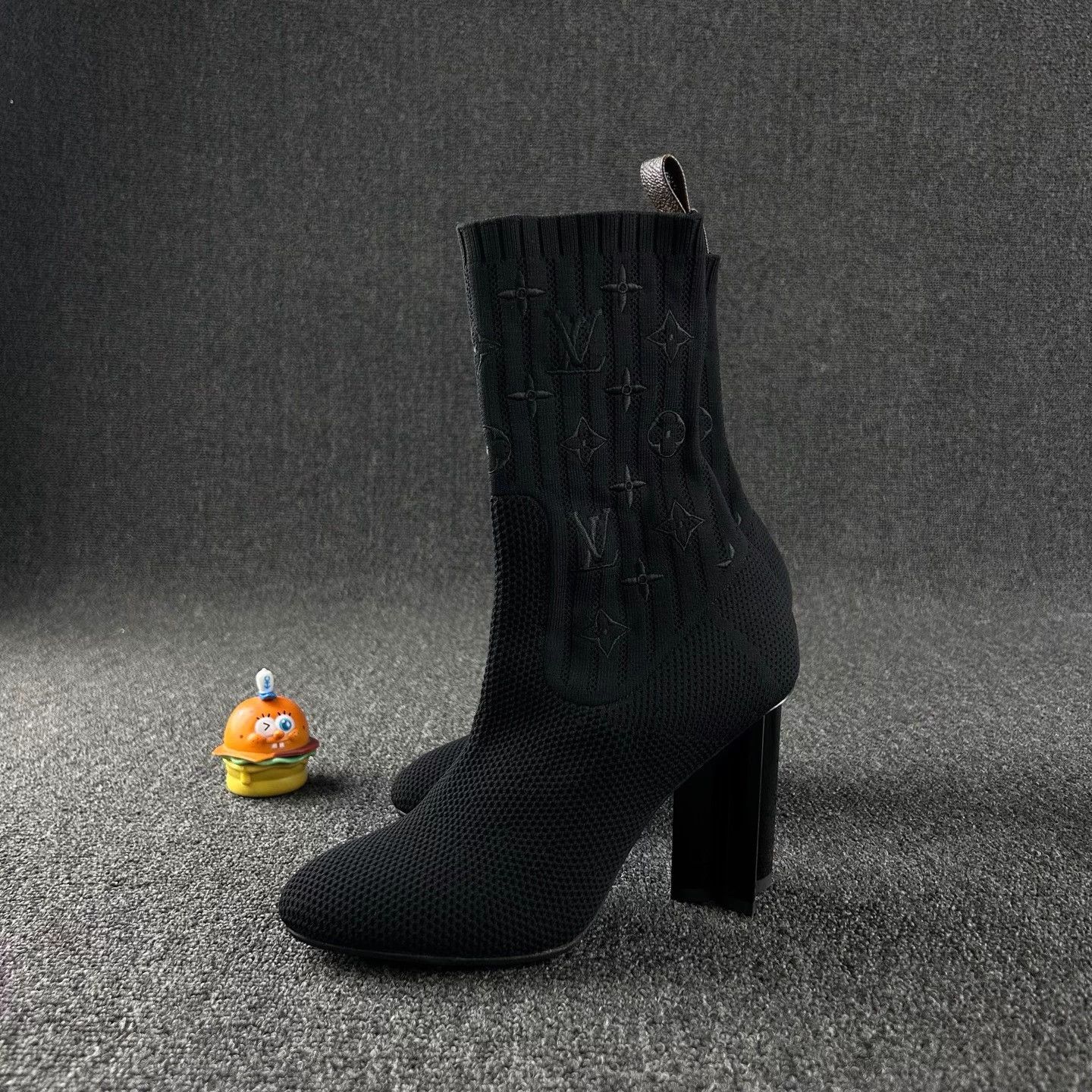 Louis Vuitton LV Black Monogram Knit Short Boots Size 37 Size US 6 / IT 36 - 1 Thumbnail