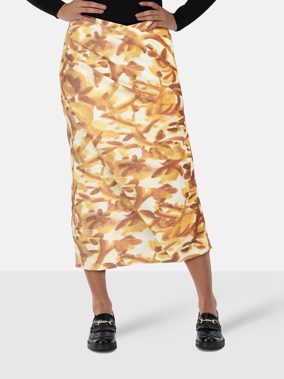 Nanushka Brown Abstract Midi Skirt Size 25" / US 0 / IT 36 - 1 Thumbnail