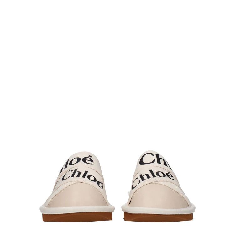Chloe ob1o1e1024 Leather Slippers in Beige Size US 9 / IT 39 - 3 Thumbnail