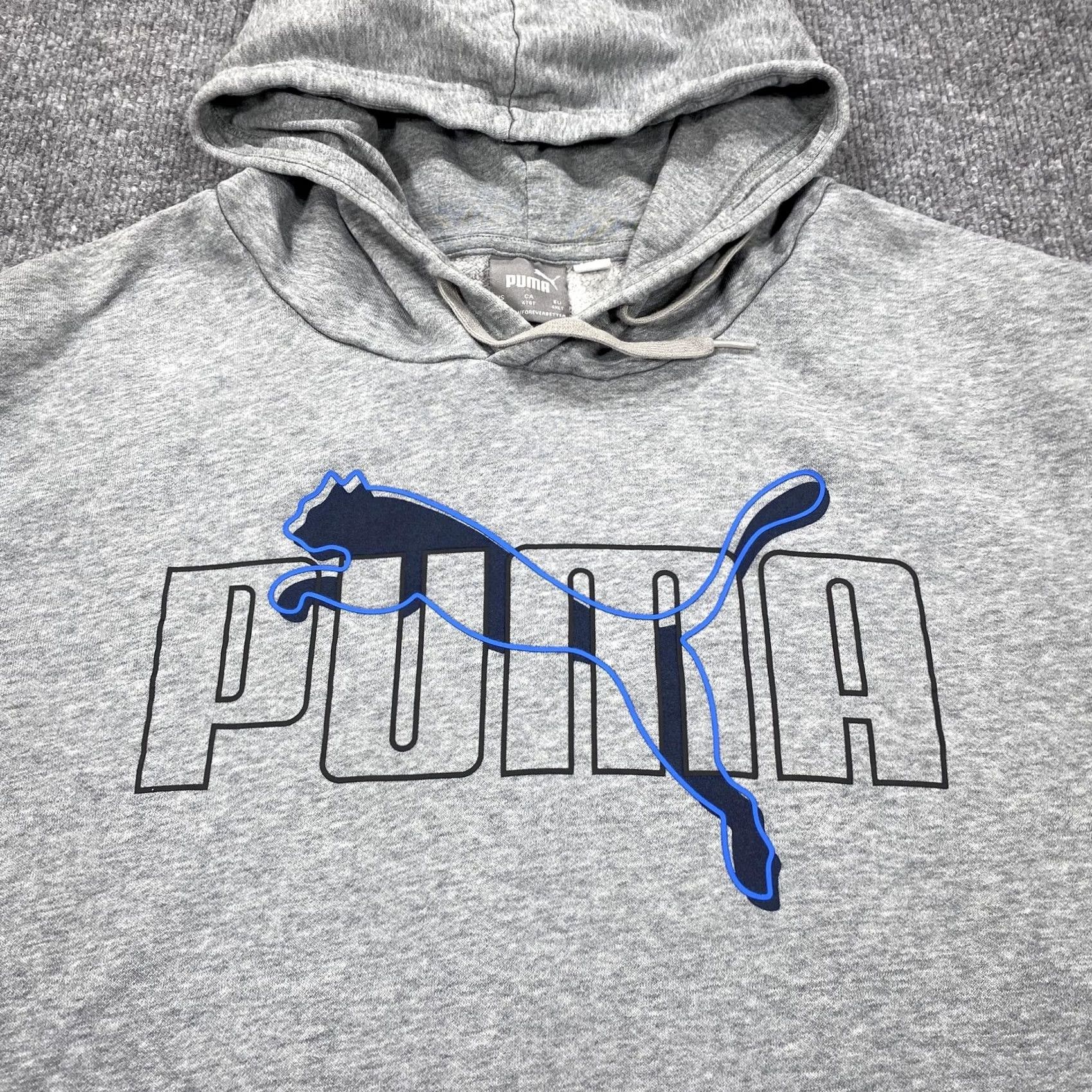 Puma PUMA Hoodie Mens 4XLT Gray Pullover Fleece Hooded Drawstring Pockets Lined Size US XXL / EU 58 / 5 - 2 Thumbnail