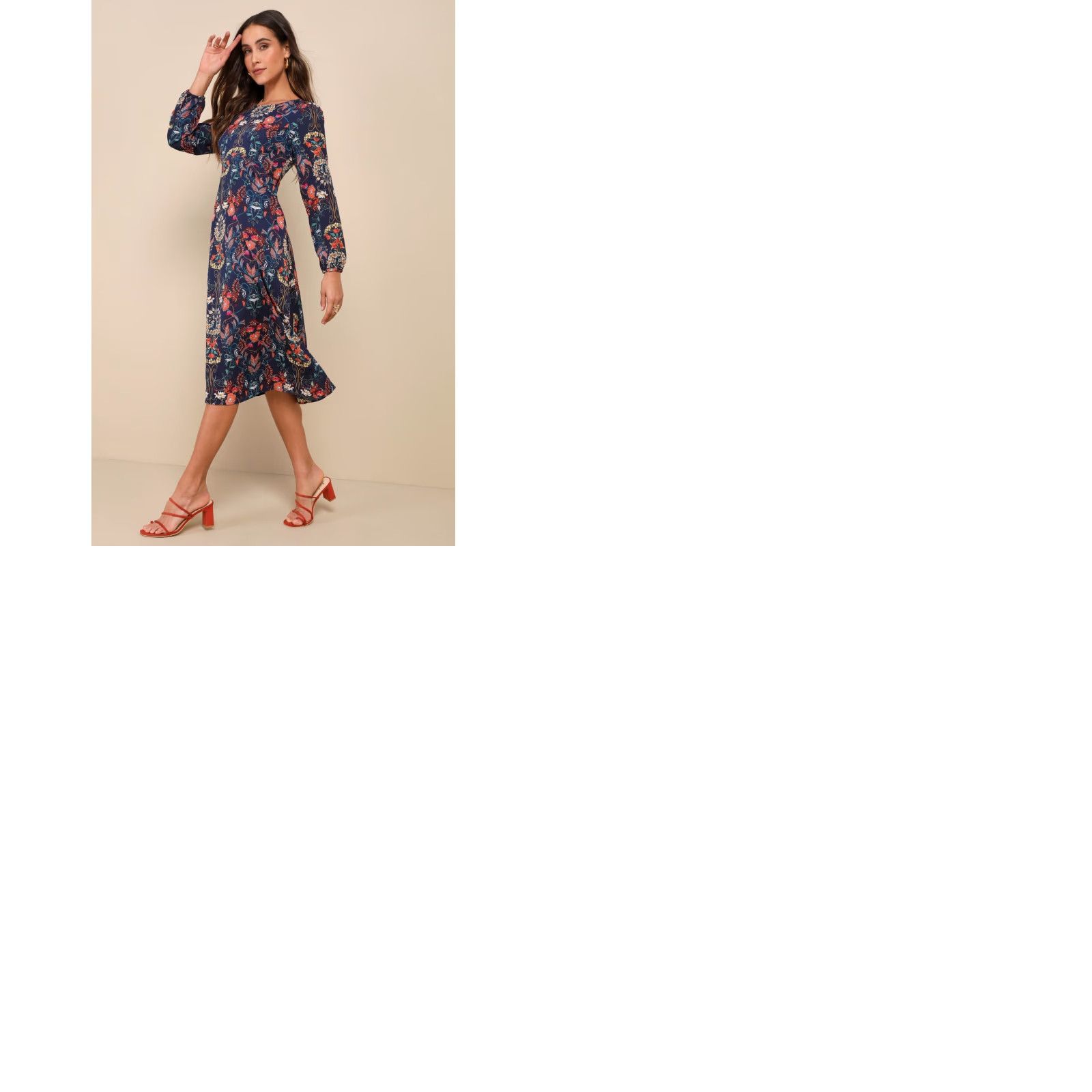Vintage VINTAGE I. Madeline Womens Dress Large Blue Navy Garden Splendor NEW Size L / US 10 / IT 46 - 9 Thumbnail