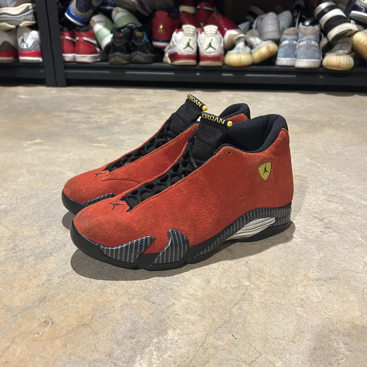 Jordan Brand × Nike Air Jordan 14 Retro Ferrari Challenge Red 2014 US 9.5 Size US 9.5 / EU 42-43 - 2 Thumbnail