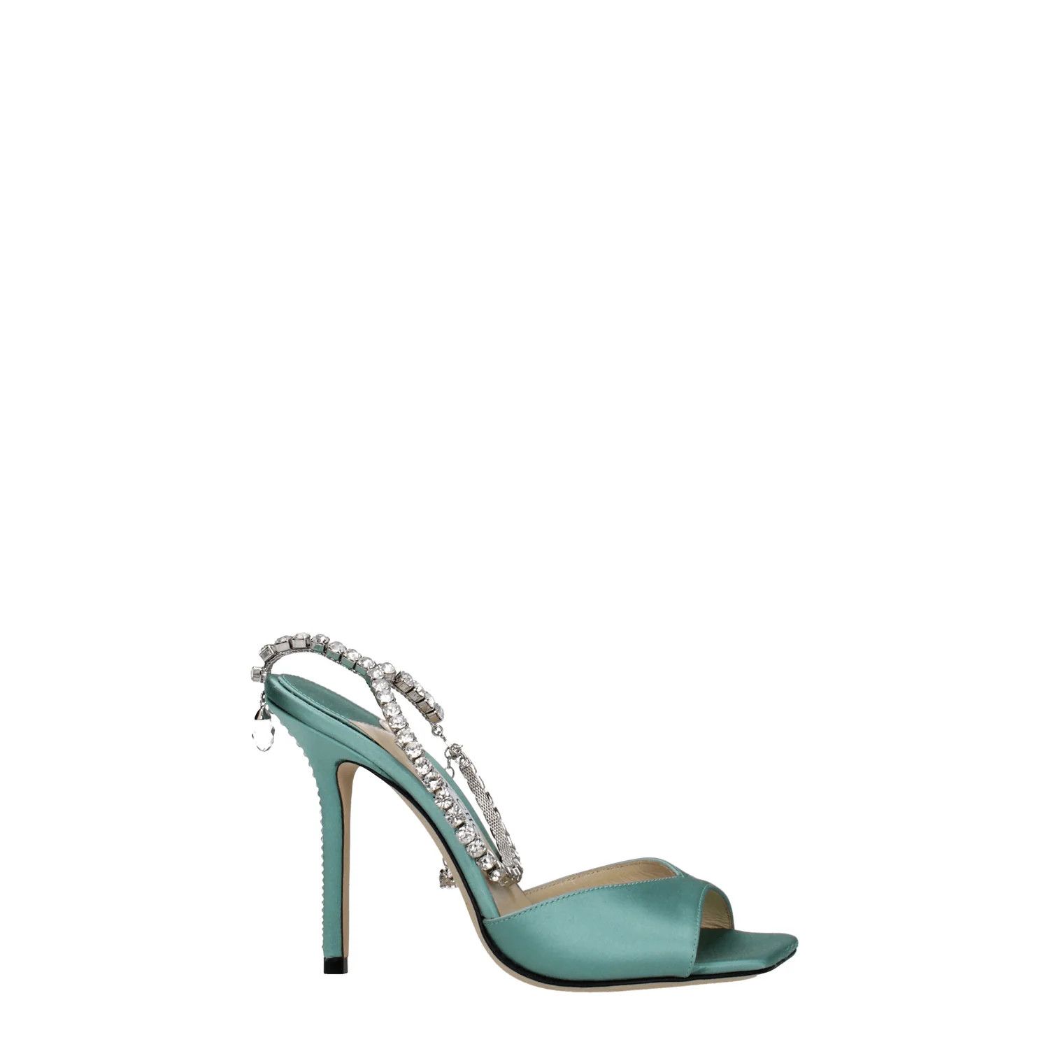 Jimmy Choo ob1o1e1124 Satin Sandals in Green Size US 7 / IT 37 - 1 Thumbnail