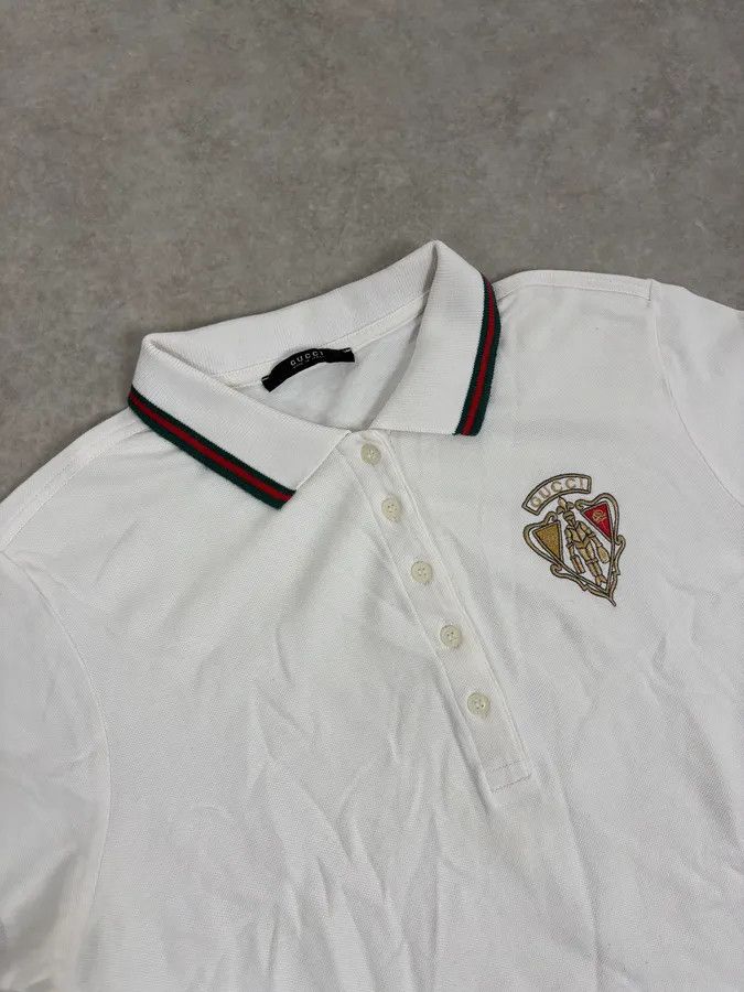 Gucci 2000s Gucci White Embroidered Logo Polo Size US S / EU 44-46 / 1 - 5 Thumbnail