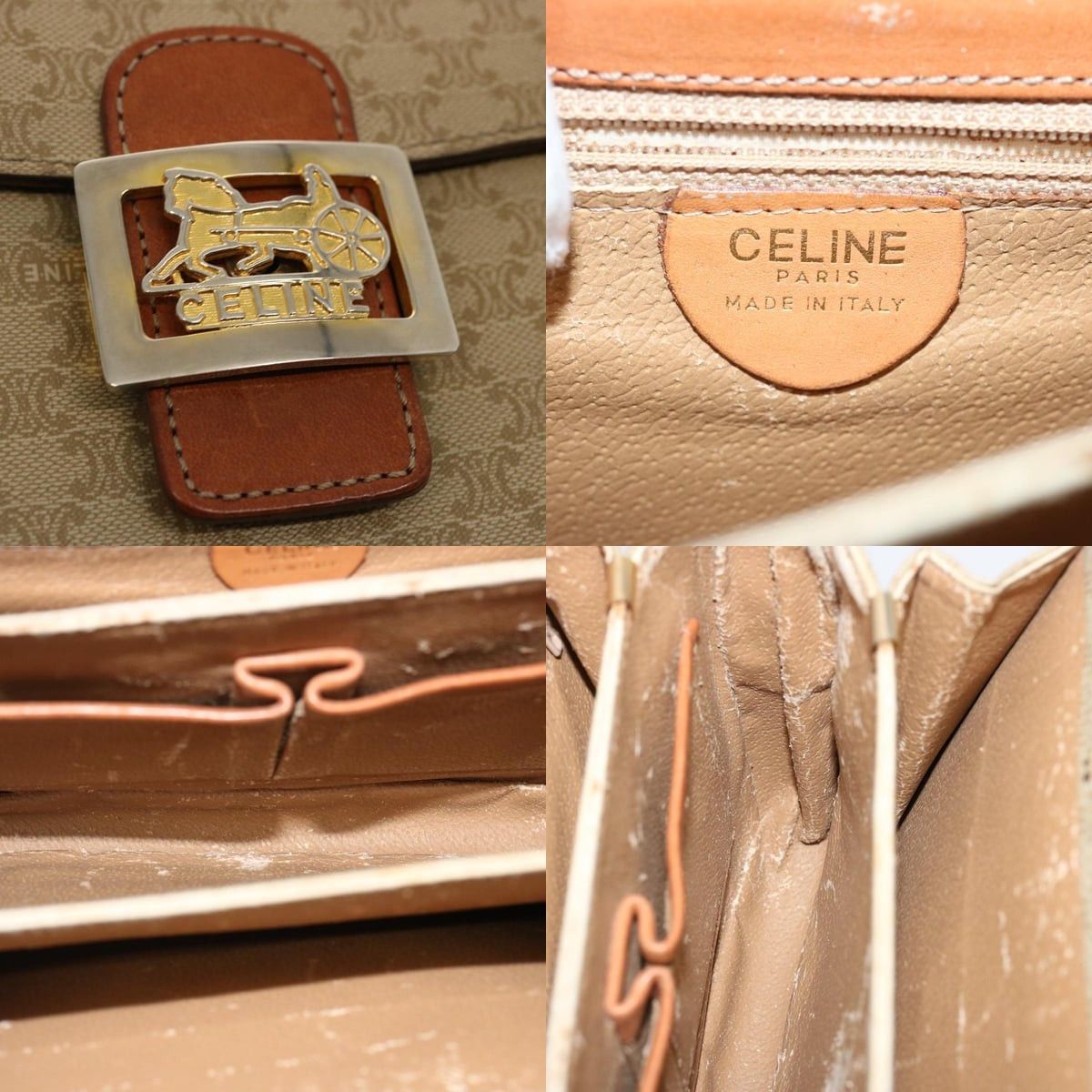 Celine CELINE Macadam Canvas Shoulder Bag Beige Size ONE SIZE - 11 Thumbnail