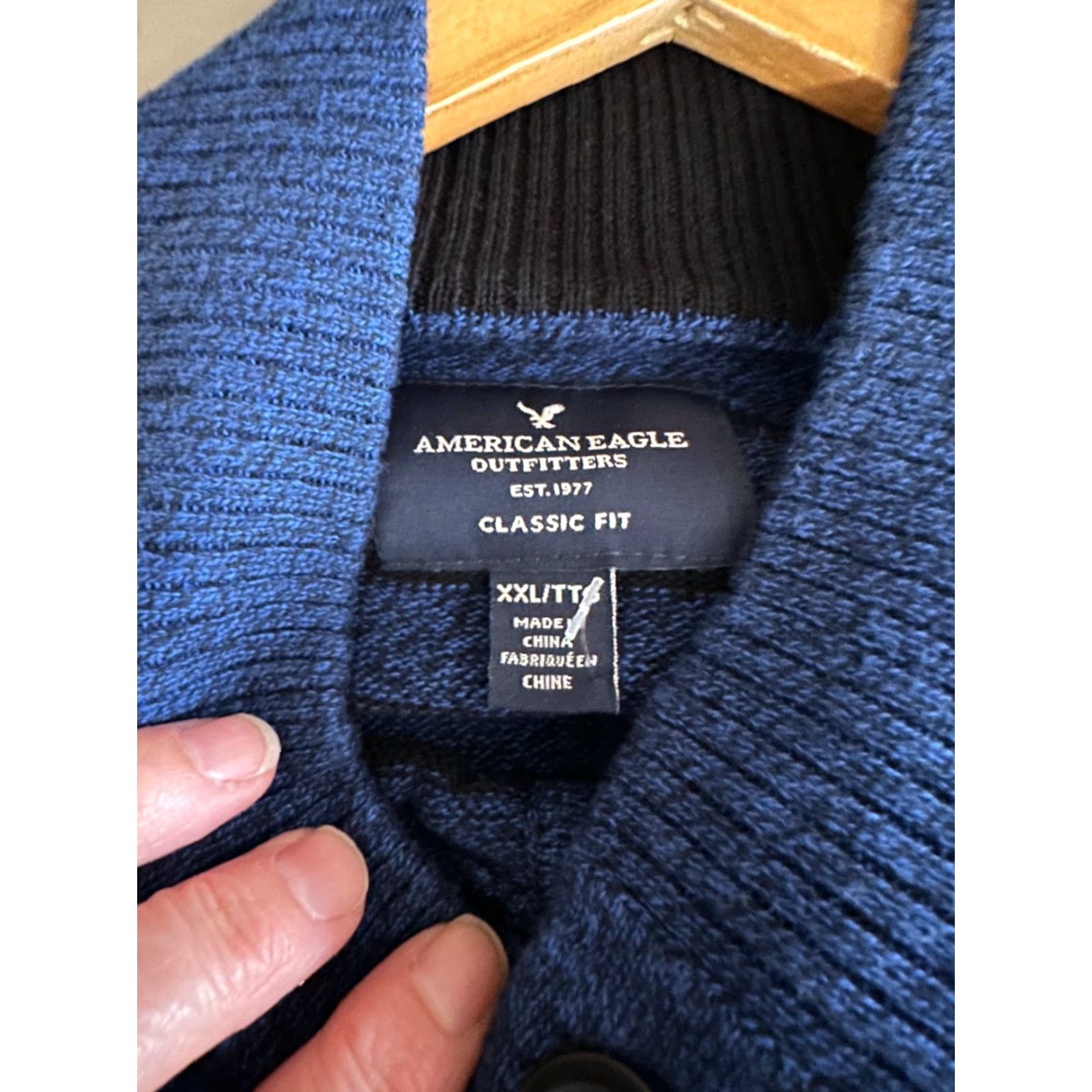 American Eagle Outfitters AMERICAN EAGLE ATHLETIC FIT Blue 1/4 BUTTON PULLOVER SWEATER MENS SZ 2XL NWT Size US XXL / EU 58 / 5 - 3 Thumbnail