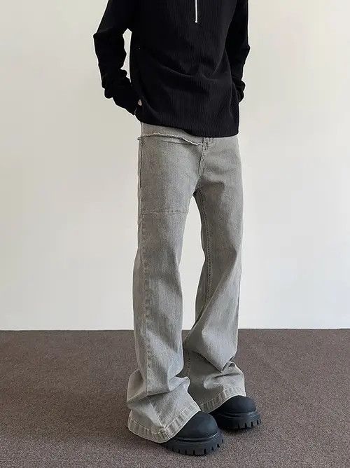 Jean Flared Gray Baggy Denim Jeans Size US 32 / EU 48 - 5 Thumbnail