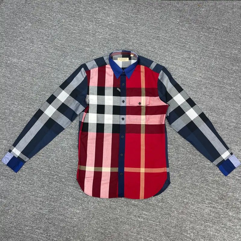 Burberry Burberry Red Cotton Check Long Sleeve Shirt Size US S / EU 44-46 / 1 - 1 Thumbnail