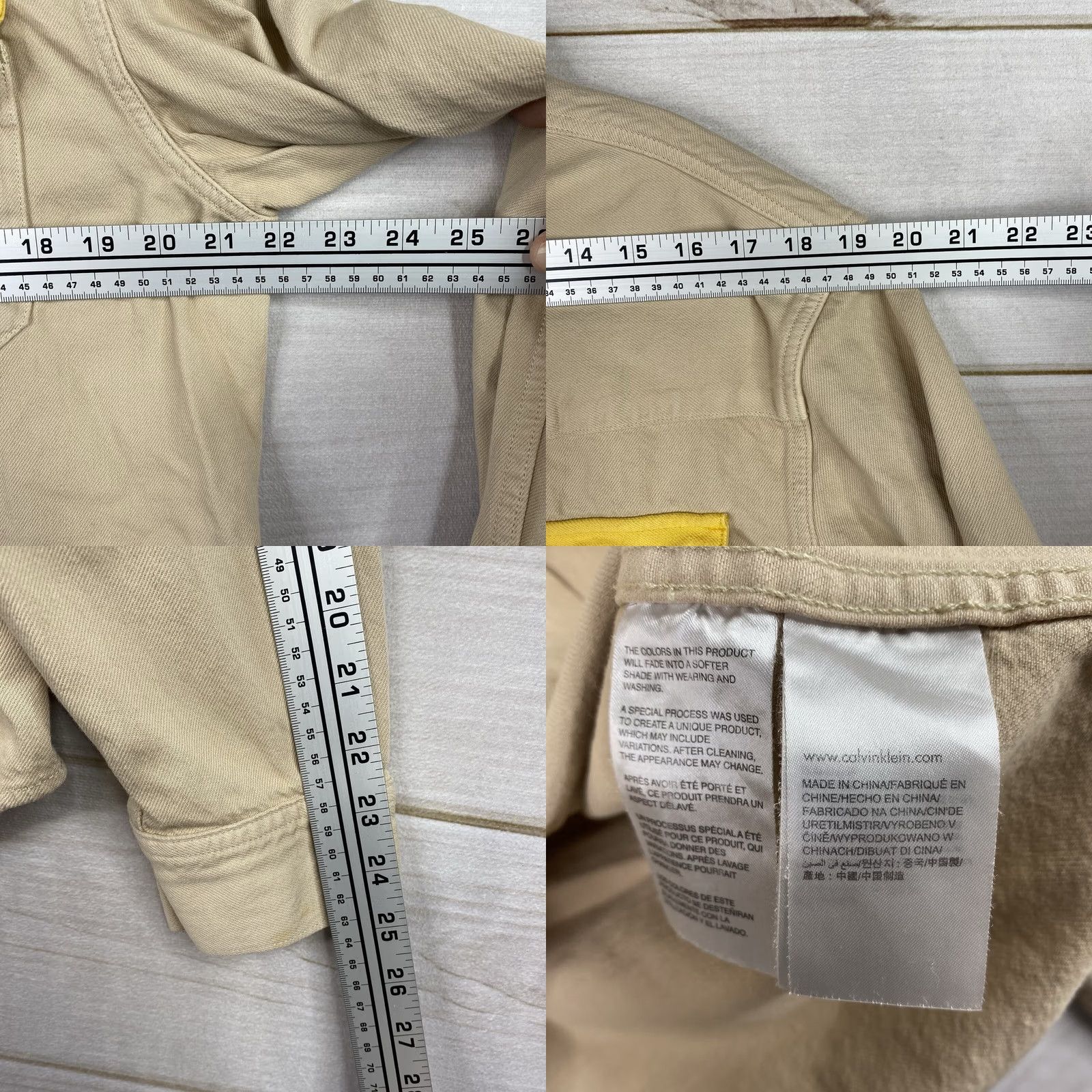 Calvin Klein Calvin Klein Jeans Mens Western Shirt Sz L Beige Yellow Snap Long Sleeve Denim Shirts Mens Western 90s Theme None Size US L / EU 52-54 / 3 - 8 Thumbnail