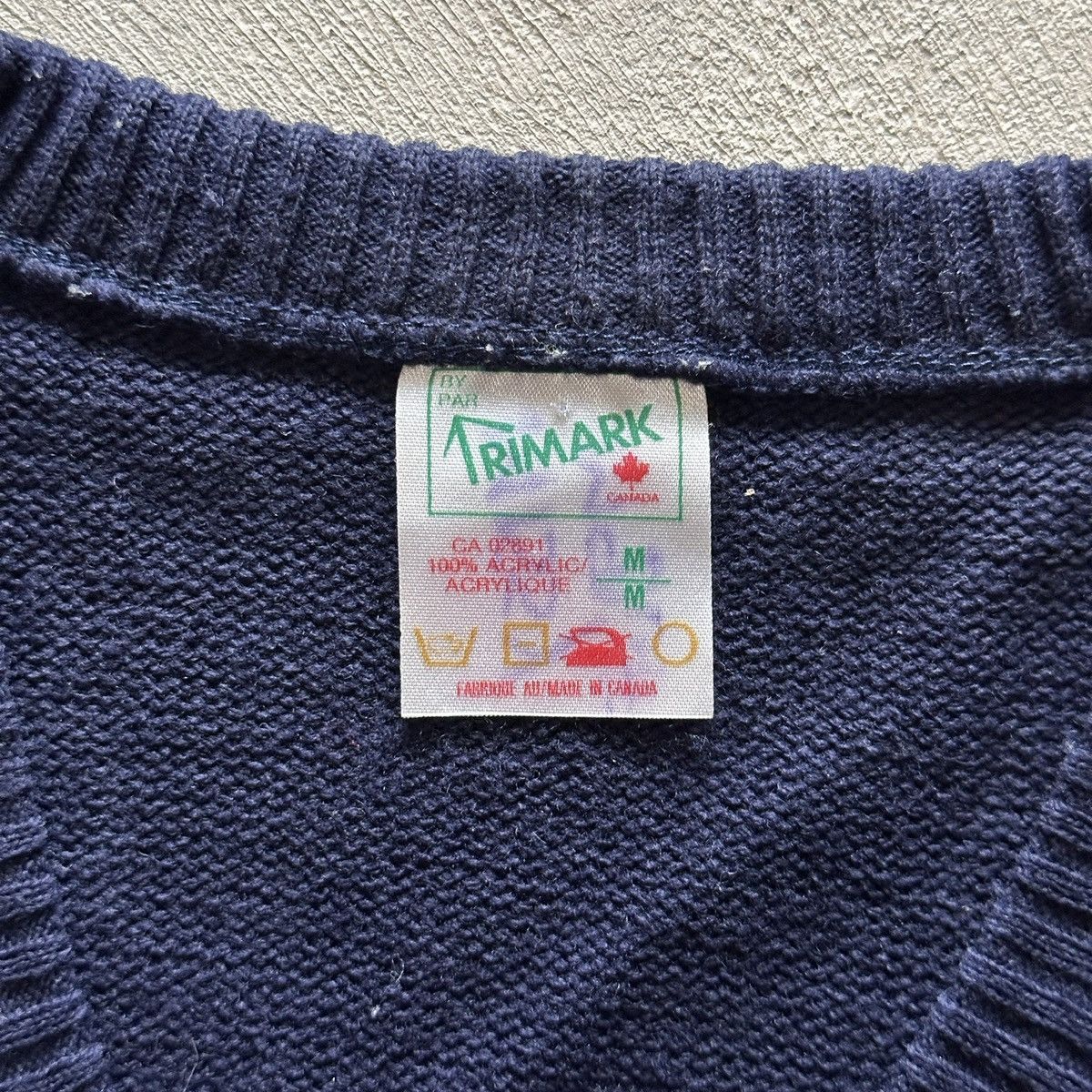 Vintage vintage 80s v neck knitted letterman sweater Size US M / EU 48-50 / 2 - 4 Thumbnail