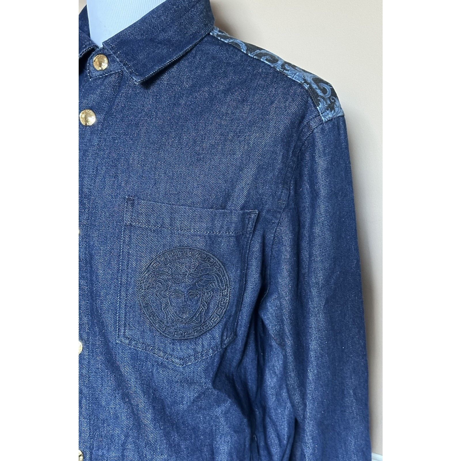 Versace Versace Medusa Blouson Denim Jacket Blue 42 US 1016845 Size US L / EU 52-54 / 3 - 5 Thumbnail