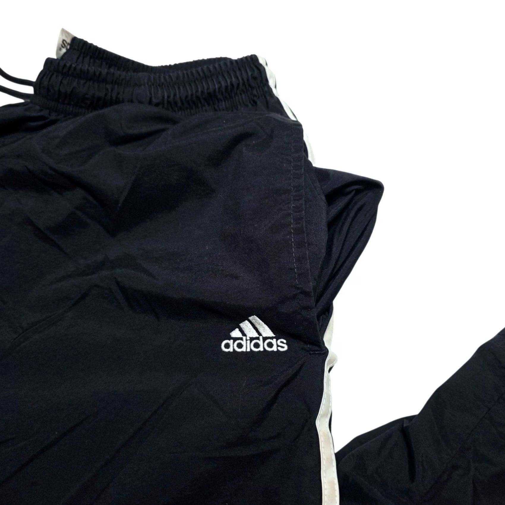 Adidas VINTAGE Adidas Track Pants Men’s XL Lined Windbreaker Black Striped Y2k Sports 90s Athleisure Track Pants Mens XL Black Pants Men’s XL Size US 36 / EU 52 - 4 Thumbnail