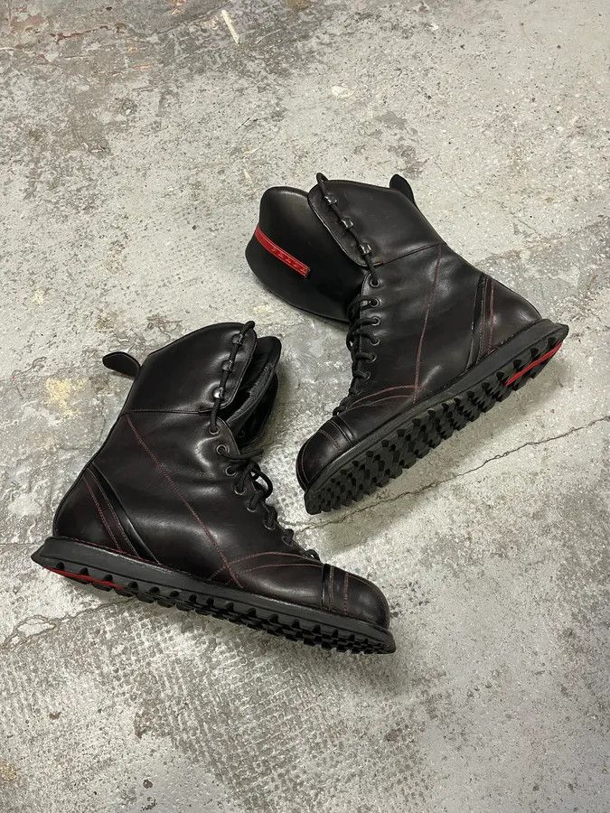 Prada 2000s Prada Hiking Ski Black Leather Boots Size US 7.5 / EU 40-41 - 7 Thumbnail