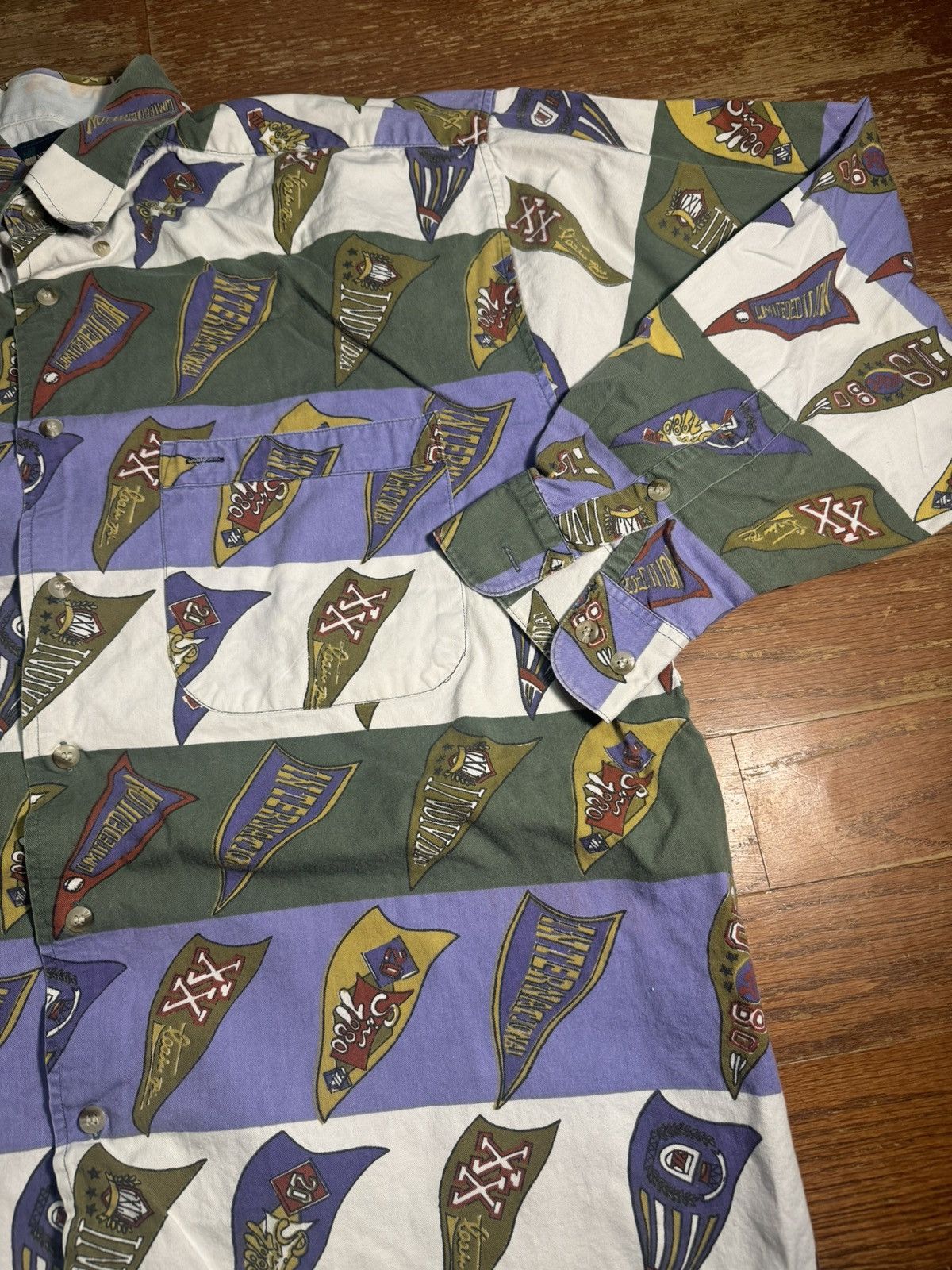 Other Vintage Flag AOP Graphic Button Down Long Sleeve Size US M / EU 48-50 / 2 - 2 Thumbnail