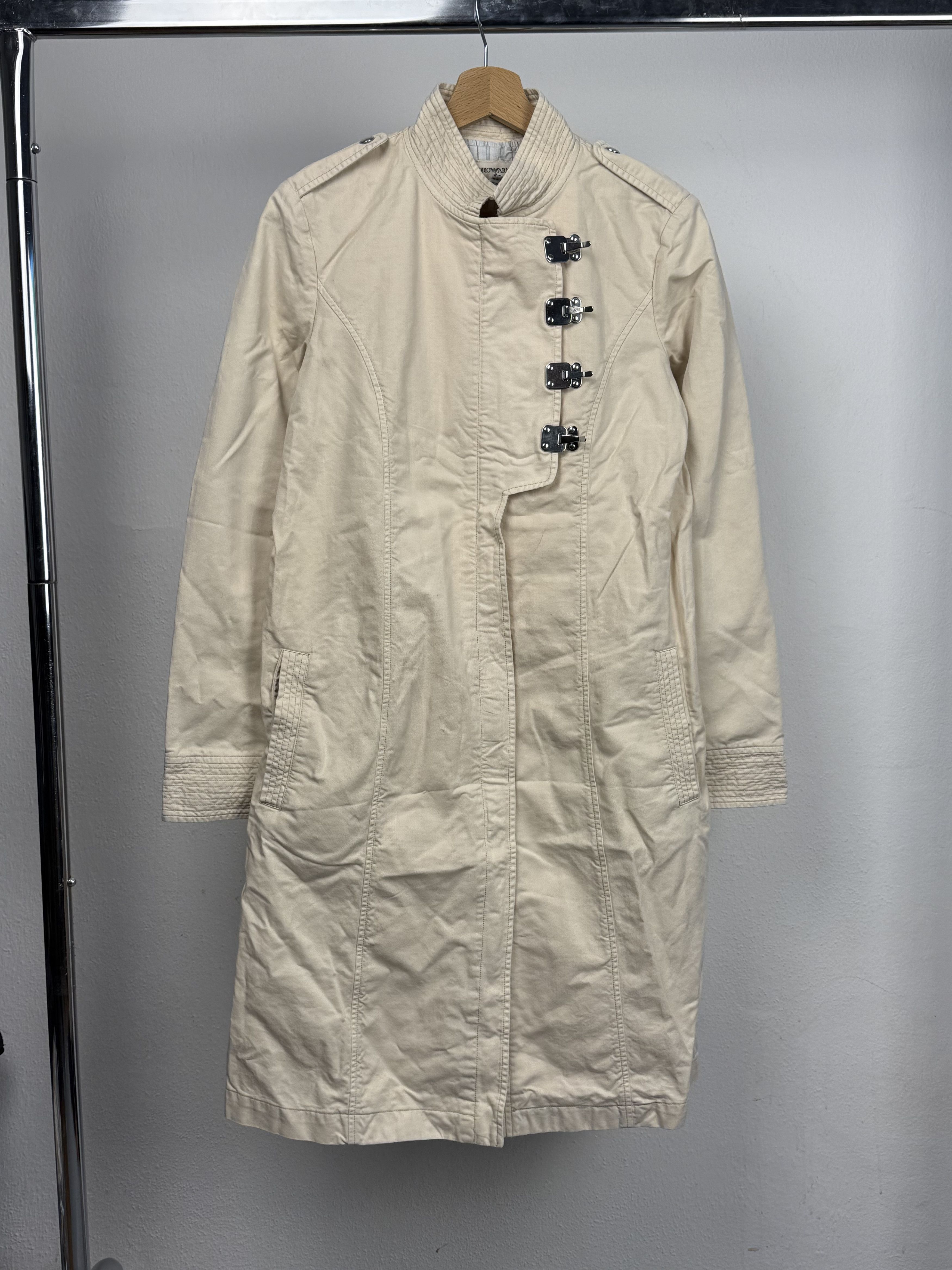 Emporio Armani Vintage 90s Emporio Armani very rare metal clasp trench coat Size M / US 6-8 / IT 42-44 - 1 Thumbnail